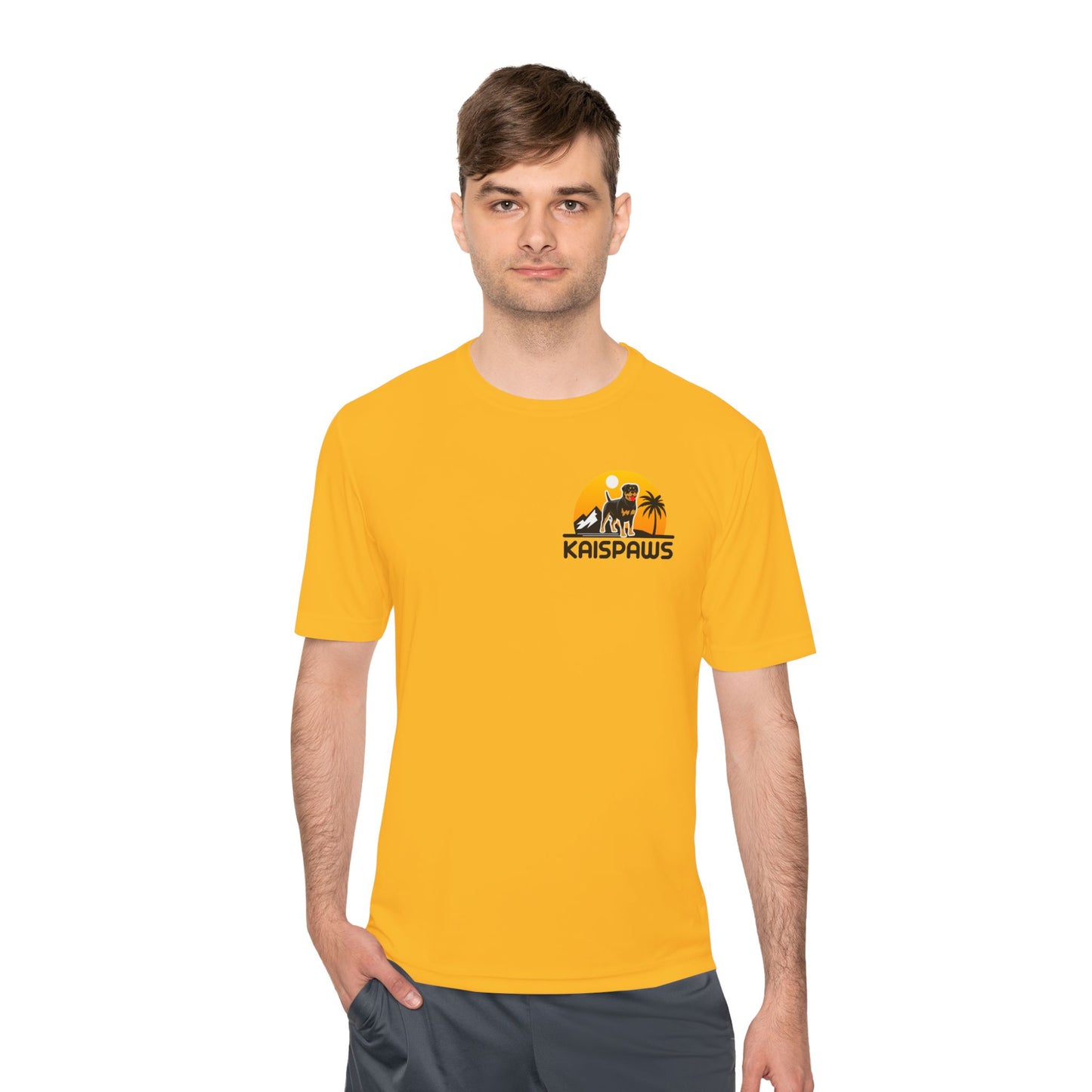 Caution Rottweiler May Lick You to Death Unisex Moisture Wicking Tee