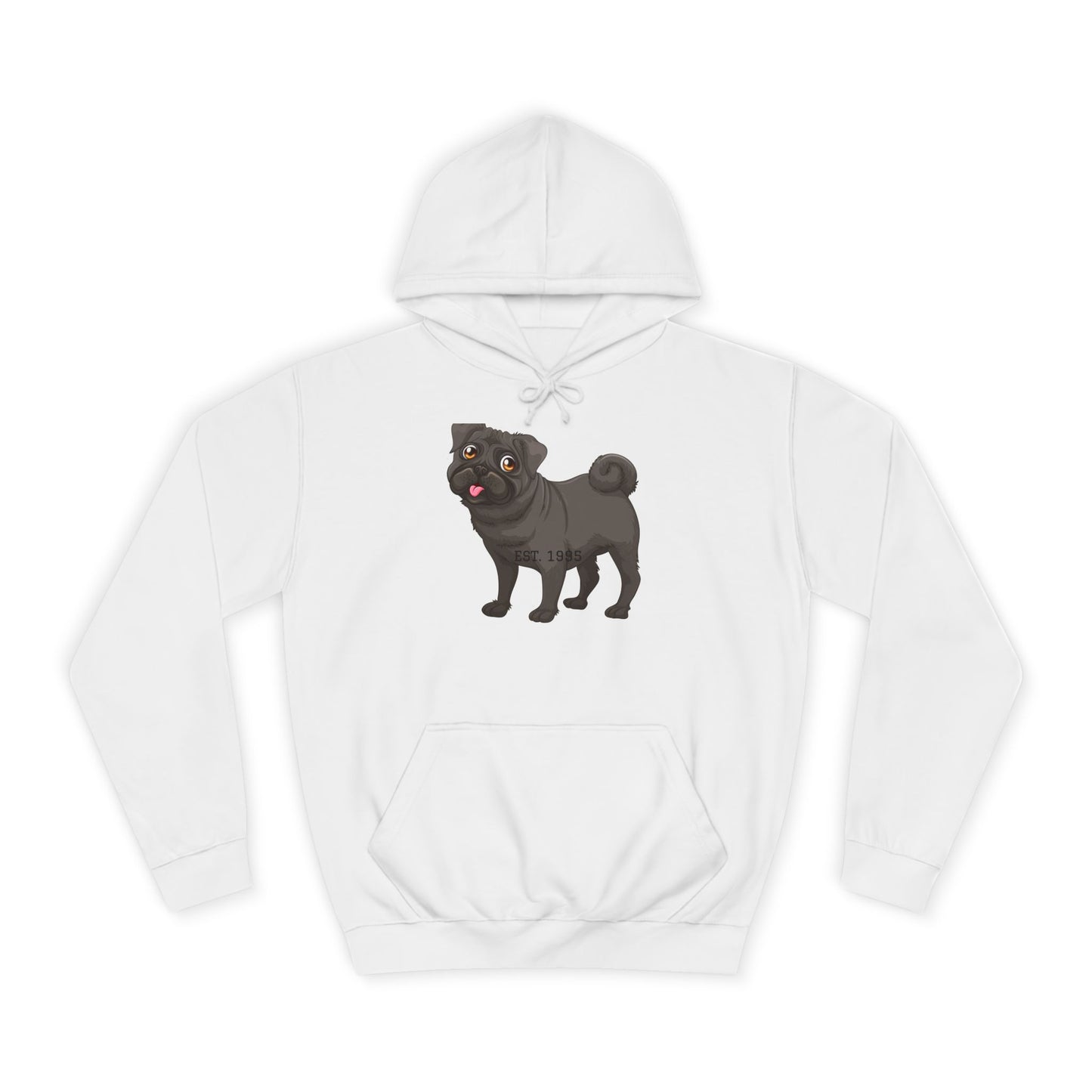 Adorable Pug Unisex College Hoodie - Cozy and Fun Dog Lover Apparel