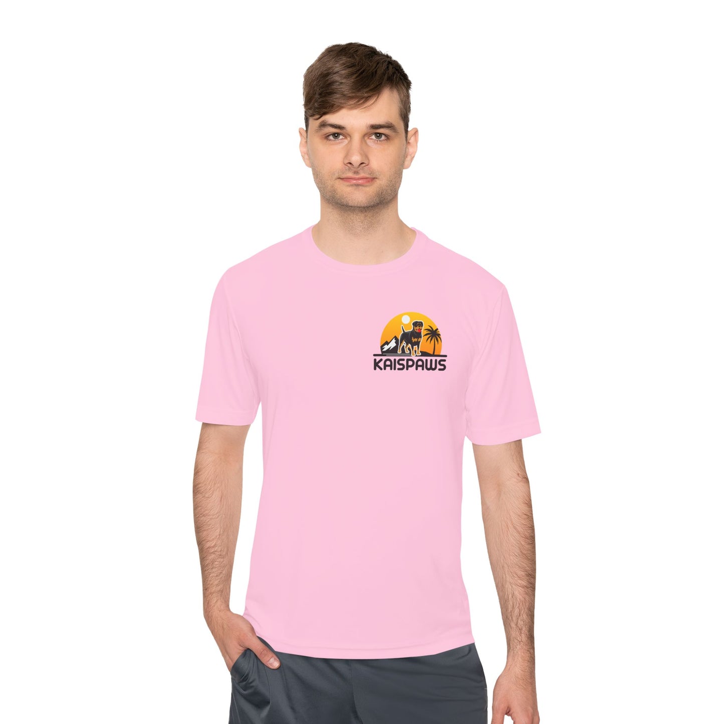 Caution Rottweiler May Lick You to Death Unisex Moisture Wicking Tee