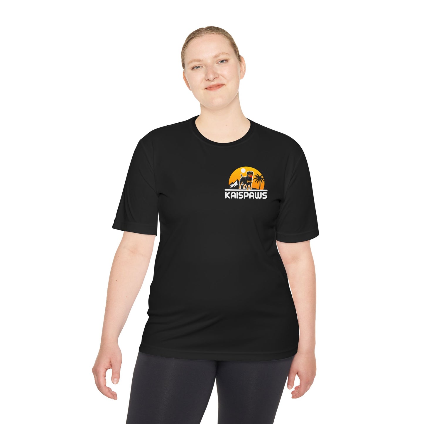 Caution Rottweiler May Lick You to Death Unisex Moisture Wicking Tee