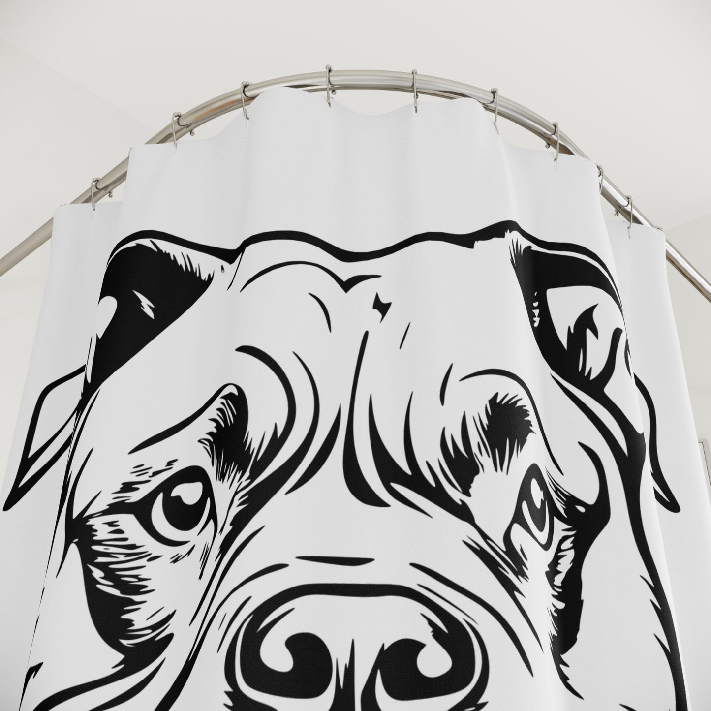 Playful Pit Bull Shower Curtain - Perfect for Pet Lovers
