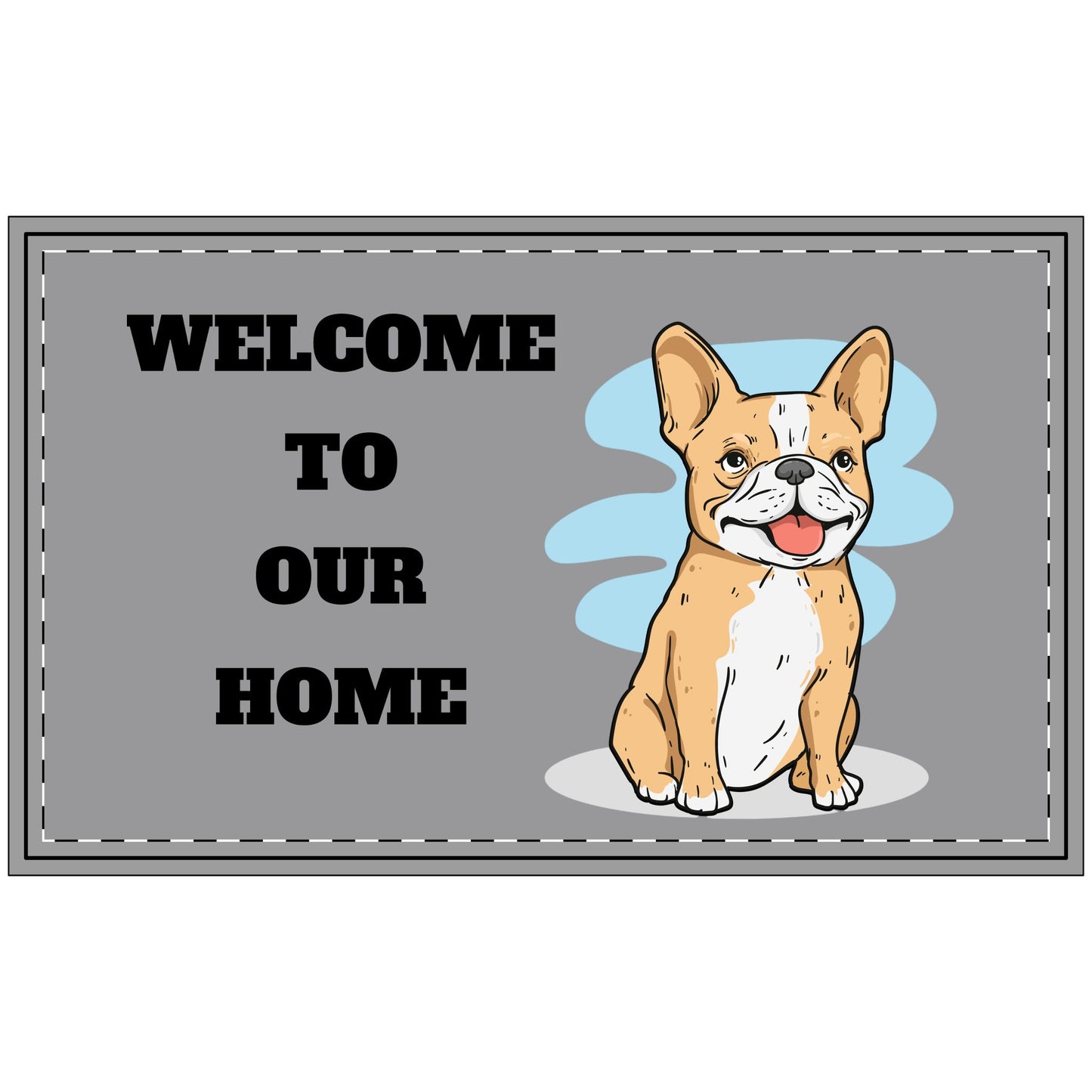 Welcome Home French Bulldog Polyester Doormat