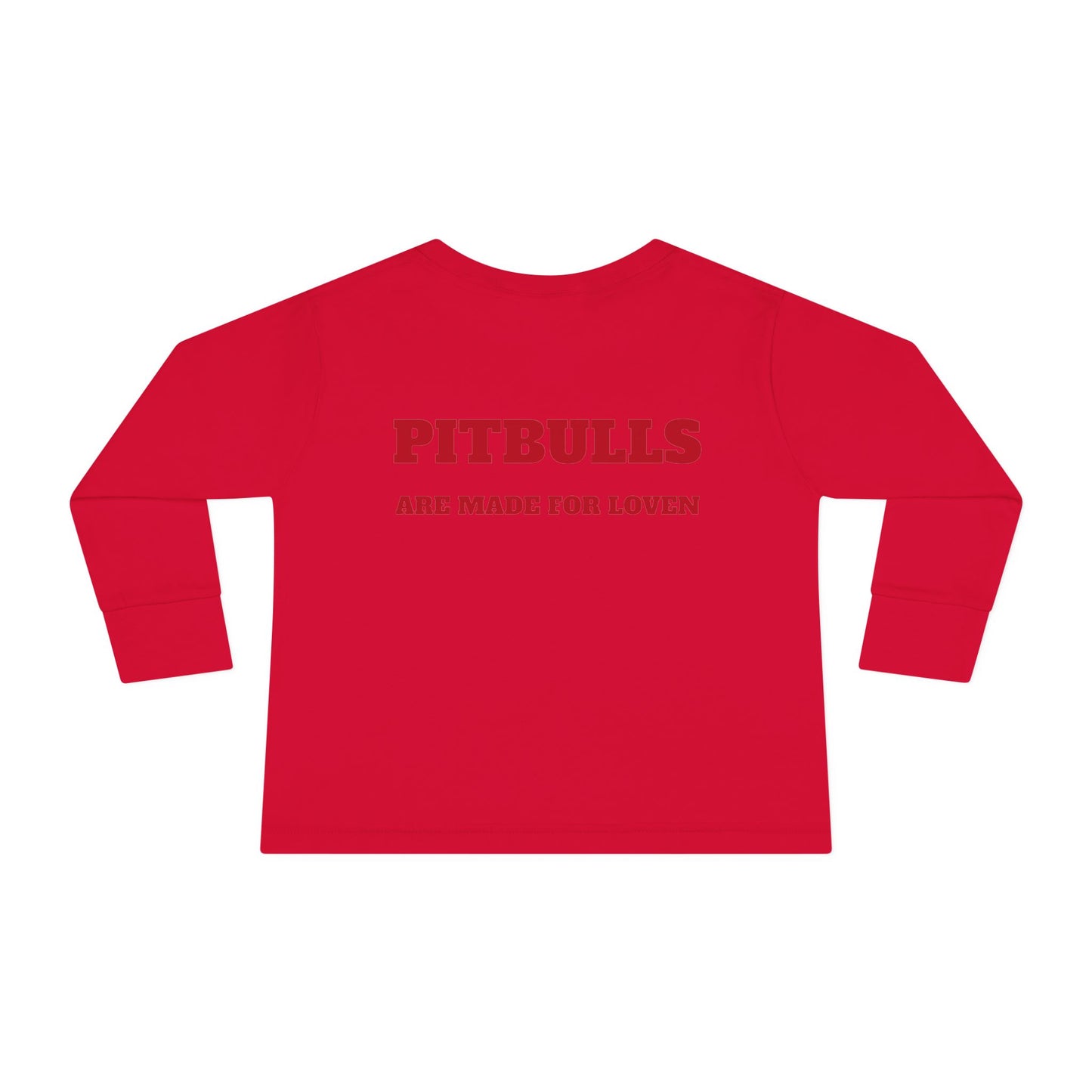 Toddler Long Sleeve Tee with Pitbull Design | Cute Puppy Apparel for Kids, Pet Lover Gift, Birthday Outfit, Animal Lover Tee