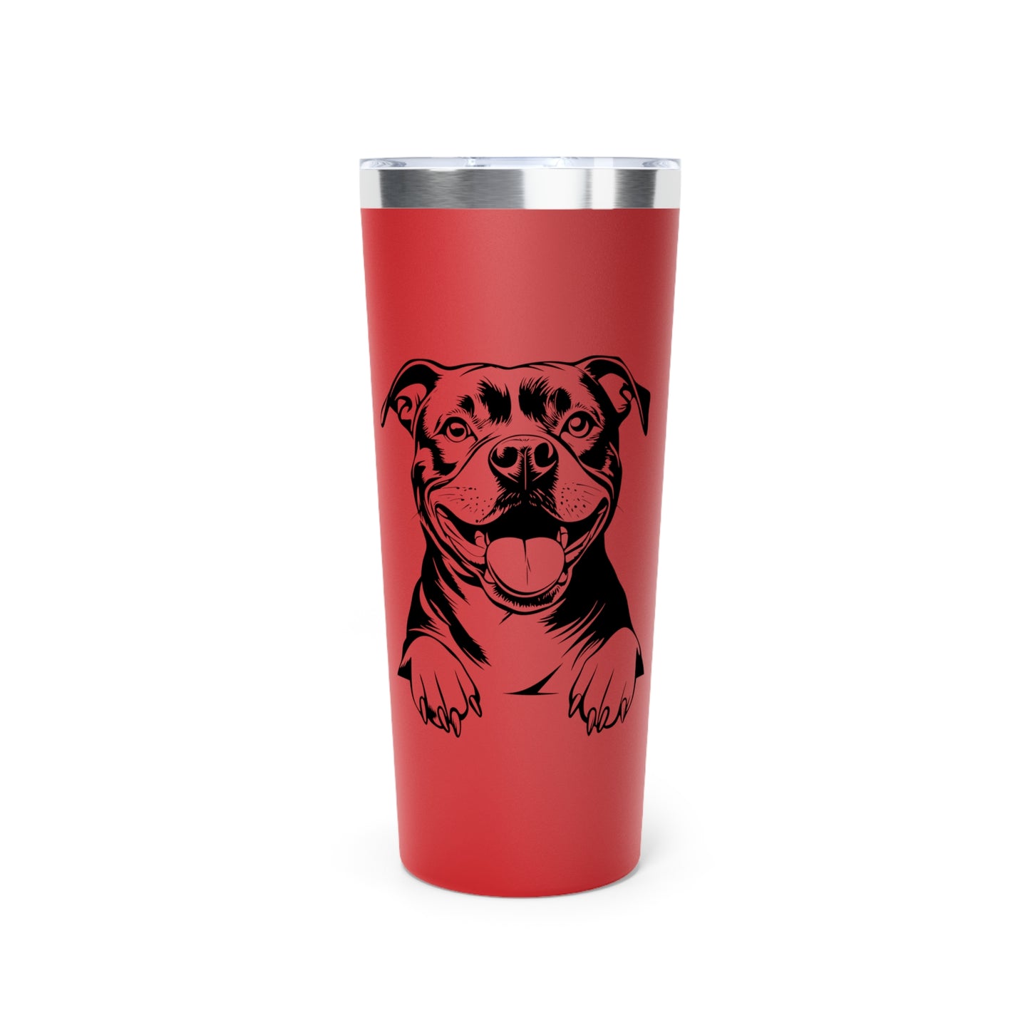 Dog Lover's Copper Vacuum Insulated Tumbler - 22oz with Pit Bull Design