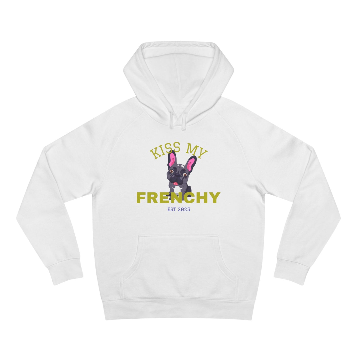 Kiss My Frenchy Hoodie |Women's Pet Lover Sweatshirt | Cute Gift for French Bulldog Owners, Apparel, Cozy Hoodie