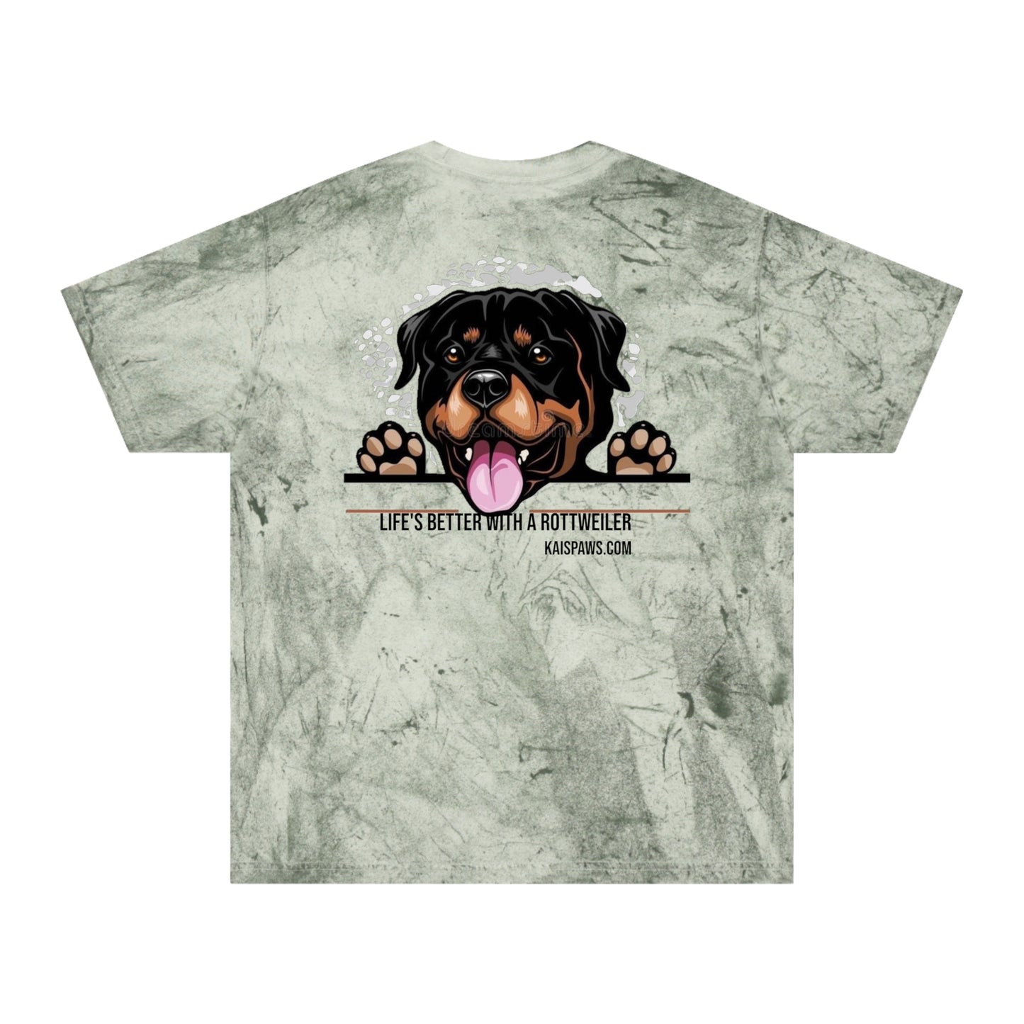 'Life's better with a Rottweiler' Ladies or Mens Color Blast T-Shirt