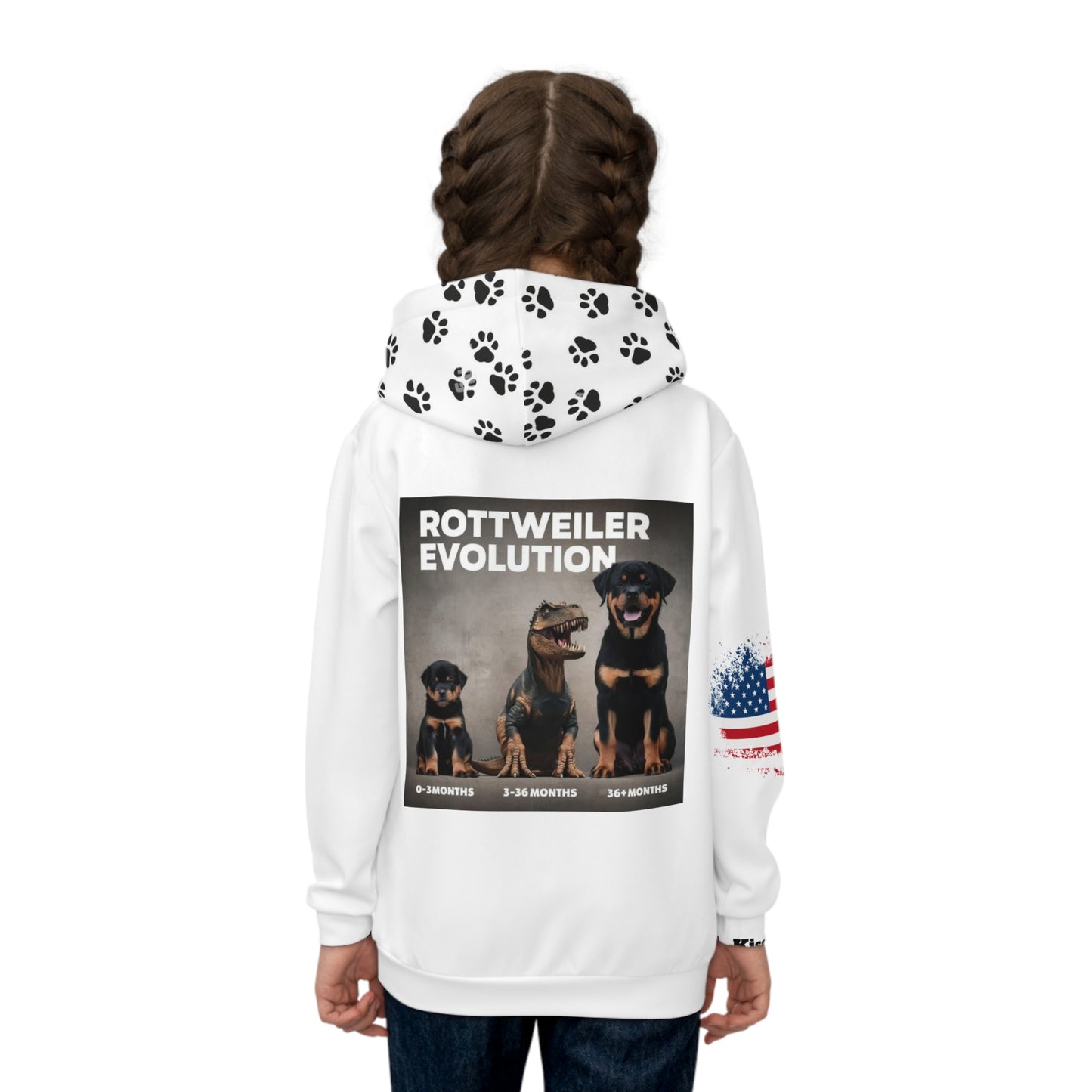 Rottweiler Evolution Children's Hoodie, Pet Lover Gift, Dog Lover Hoodie, Kids Animal Hoodie, Designed By my grandson Mason Connor Gregory Apparel