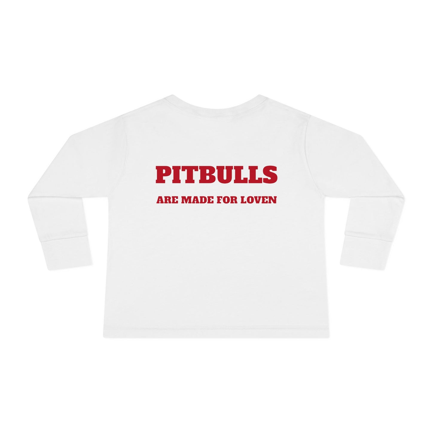 Toddler Long Sleeve Tee with Pitbull Design | Cute Puppy Apparel for Kids, Pet Lover Gift, Birthday Outfit, Animal Lover Tee
