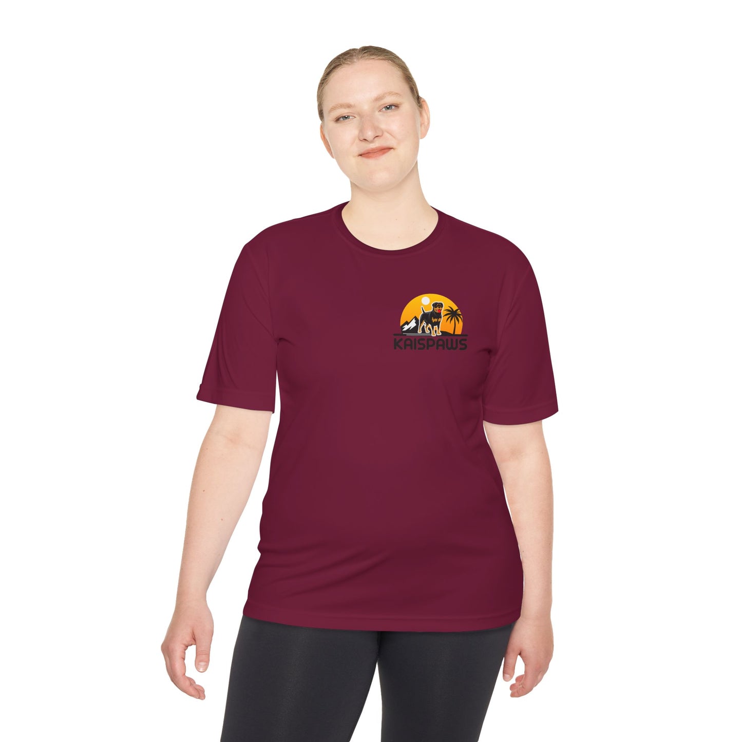 Caution Rottweiler May Lick You to Death Unisex Moisture Wicking Tee