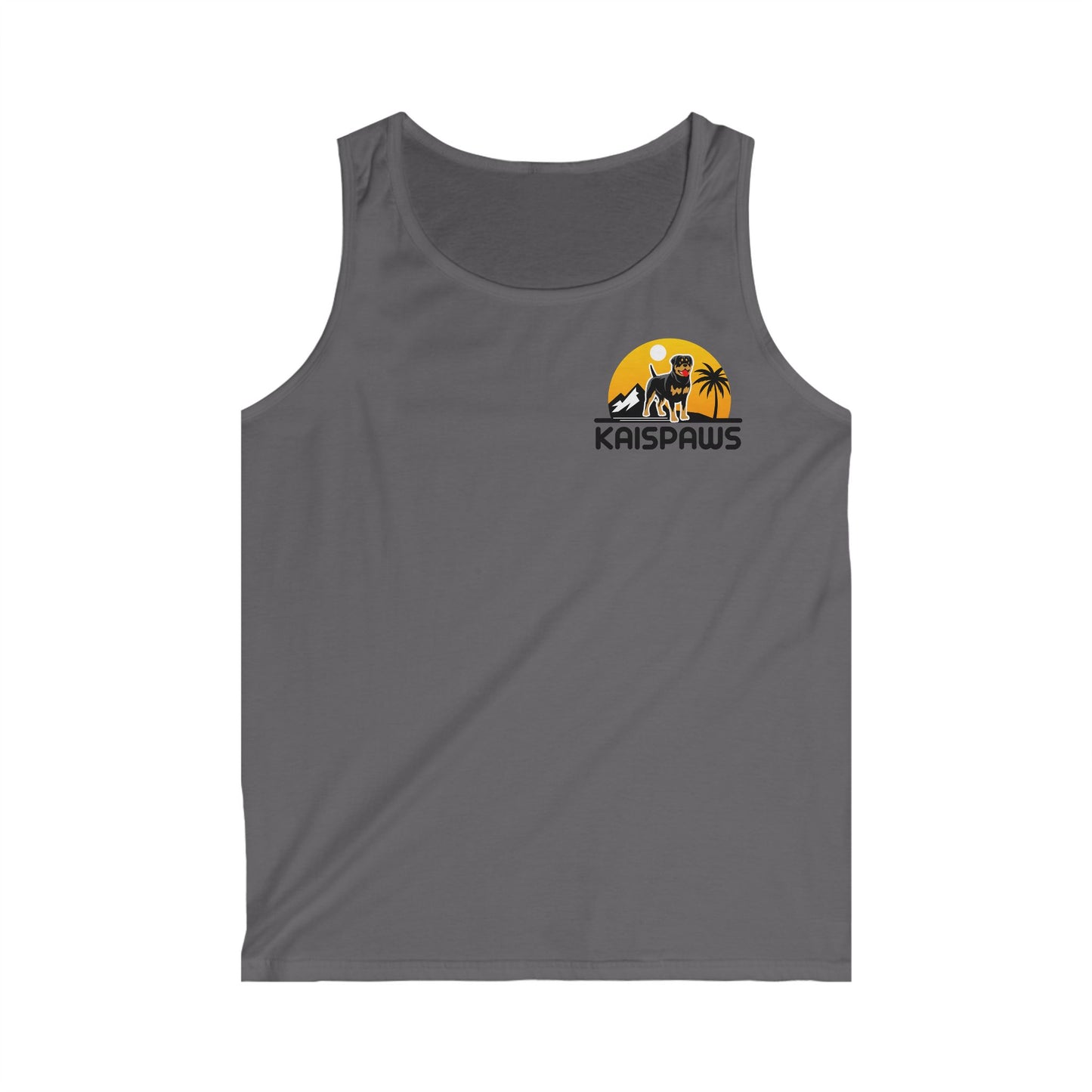 Tank Top with Kiss My Rottie Logo and Kai's Paws Logo - Men's Softstyle