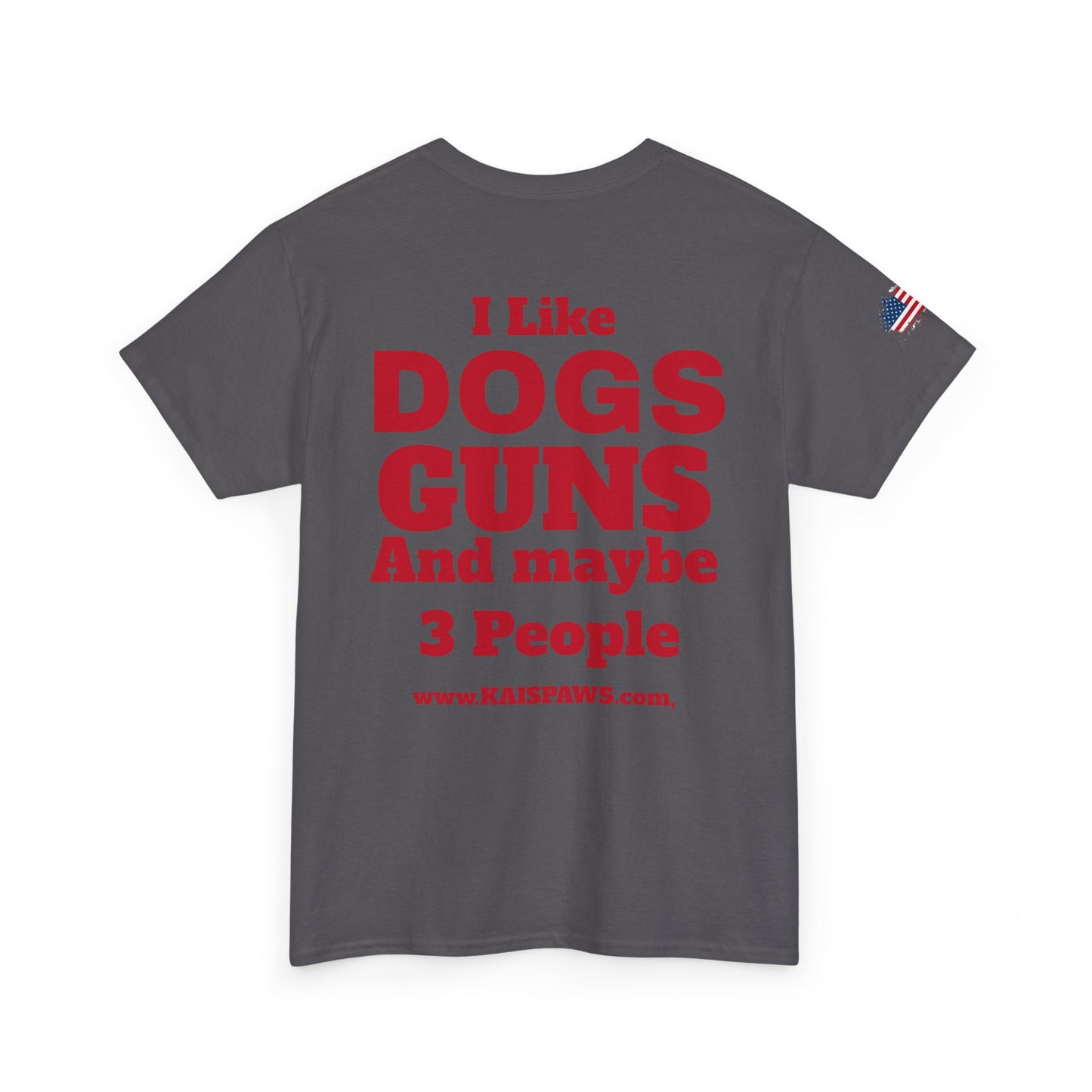 Men's Heavy Cotton Tee with Fun Dog & Gun Quote, Casual Daily Wear, Gift for Dog Lovers, Funny Tee, Comfortable Cotton Shirt