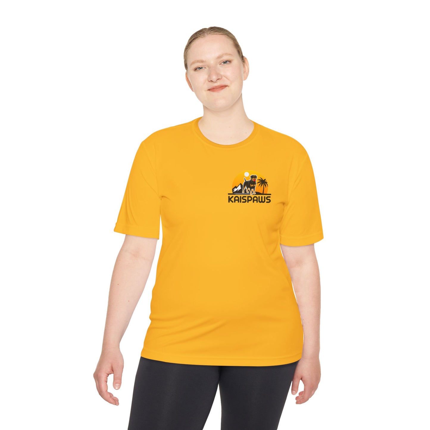 Caution Rottweiler May Lick You to Death Unisex Moisture Wicking Tee
