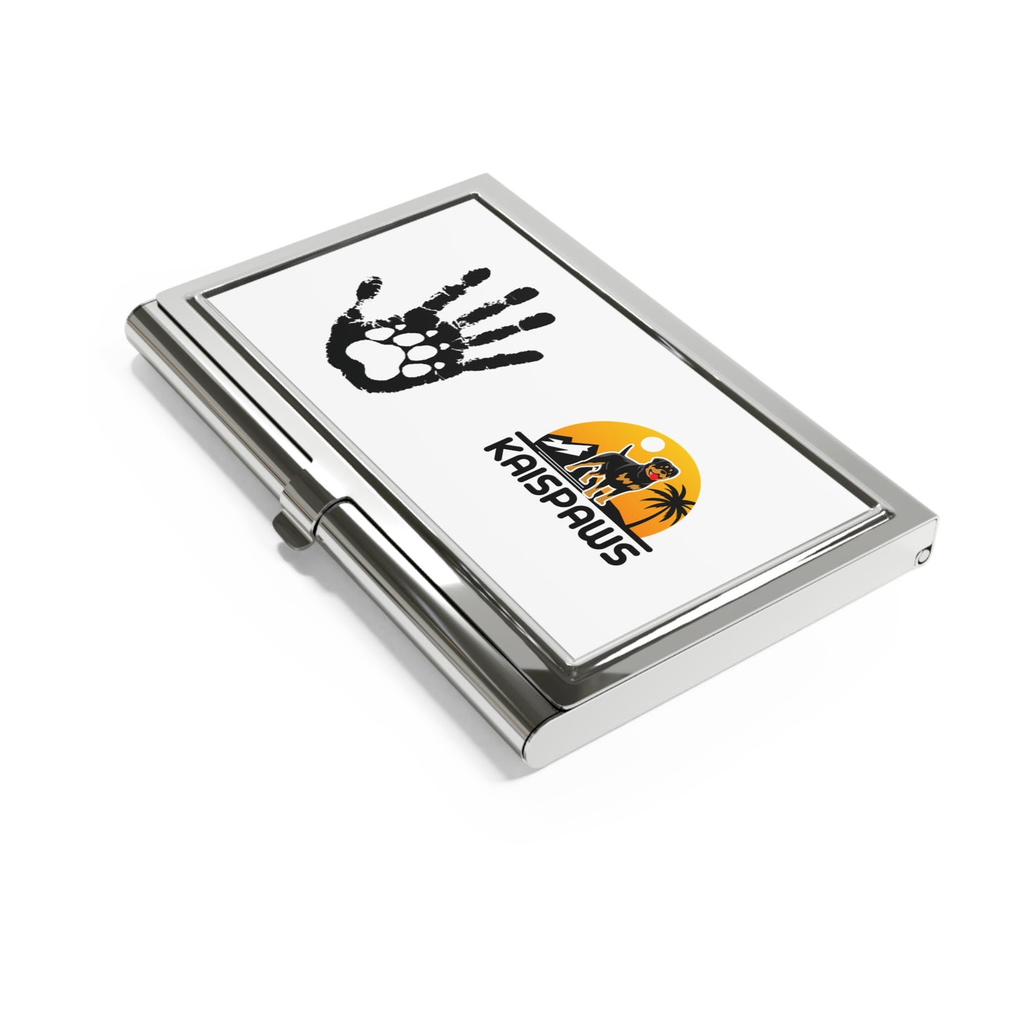 Personalized Business Card Holder with Paw Print & Mountain Design - Ideal for Pet Lovers