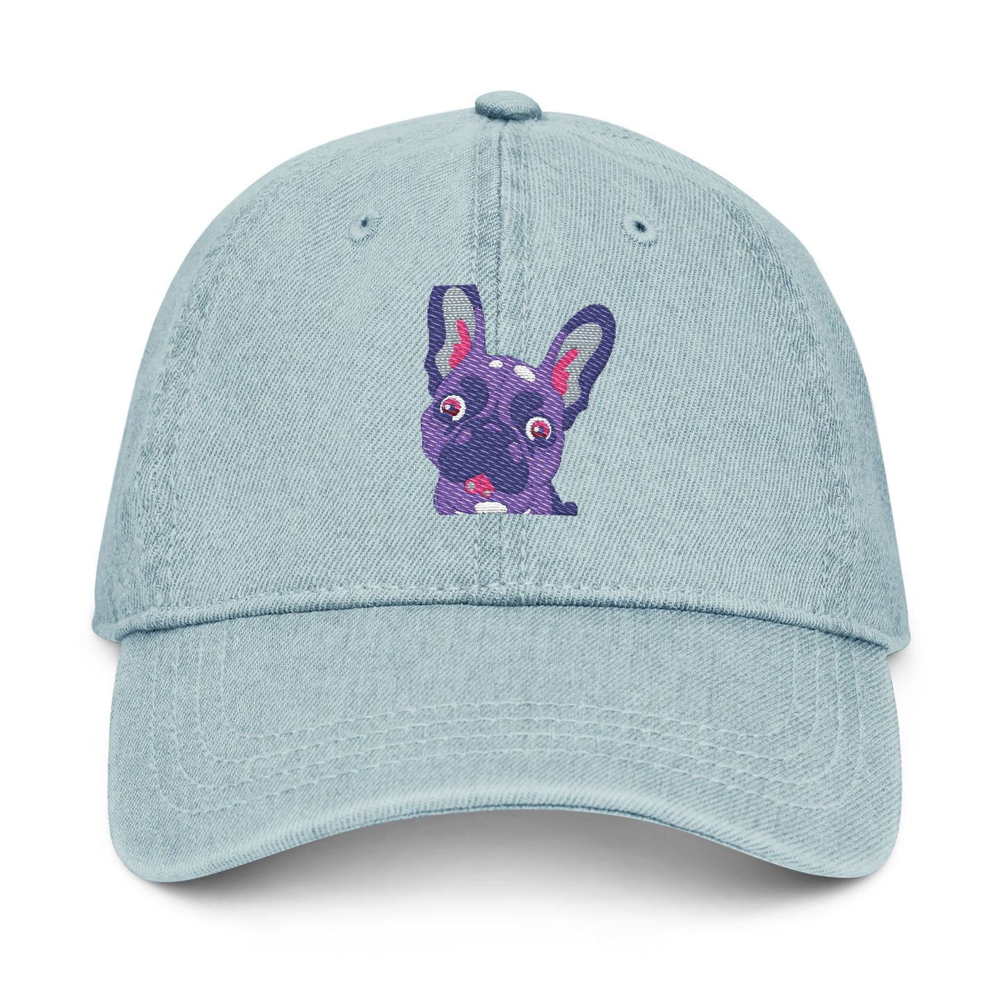 Embroidery French Bulldog Denim Hat - Stylish Cap for Dog Lovers