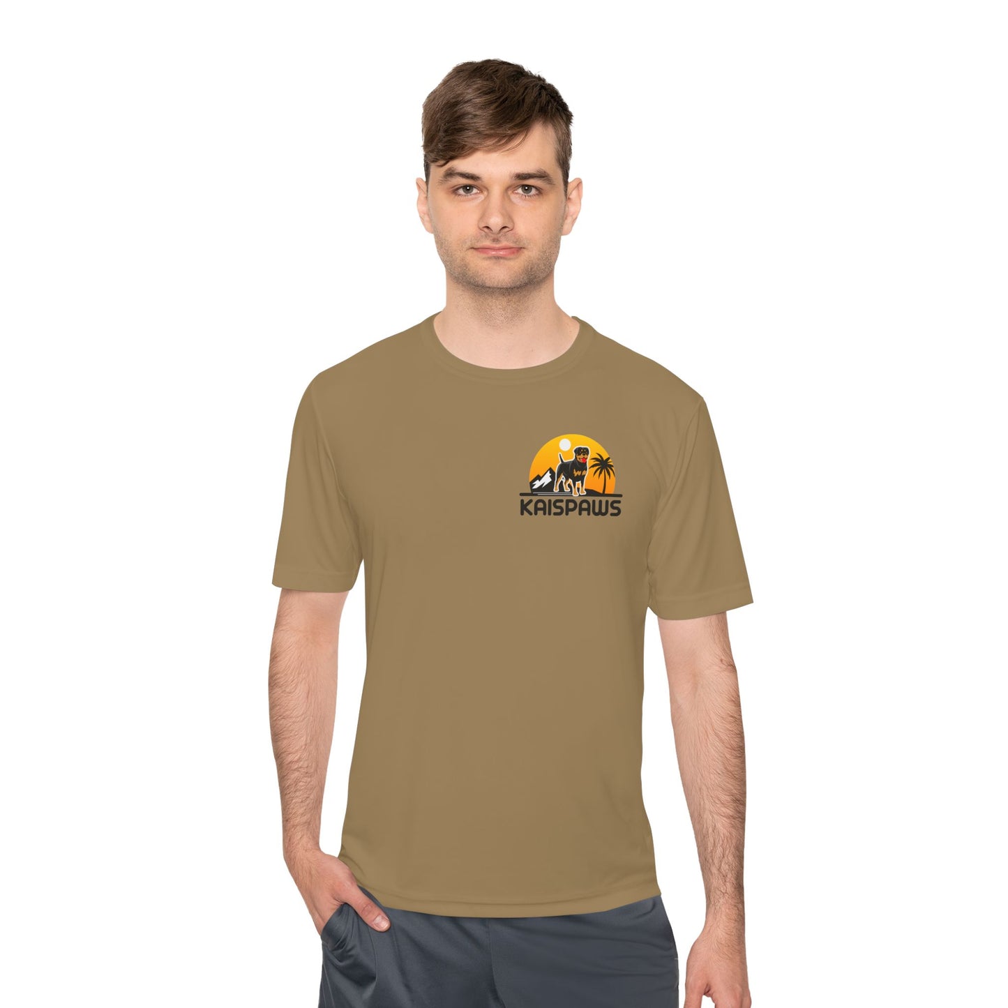 Caution Rottweiler May Lick You to Death Unisex Moisture Wicking Tee
