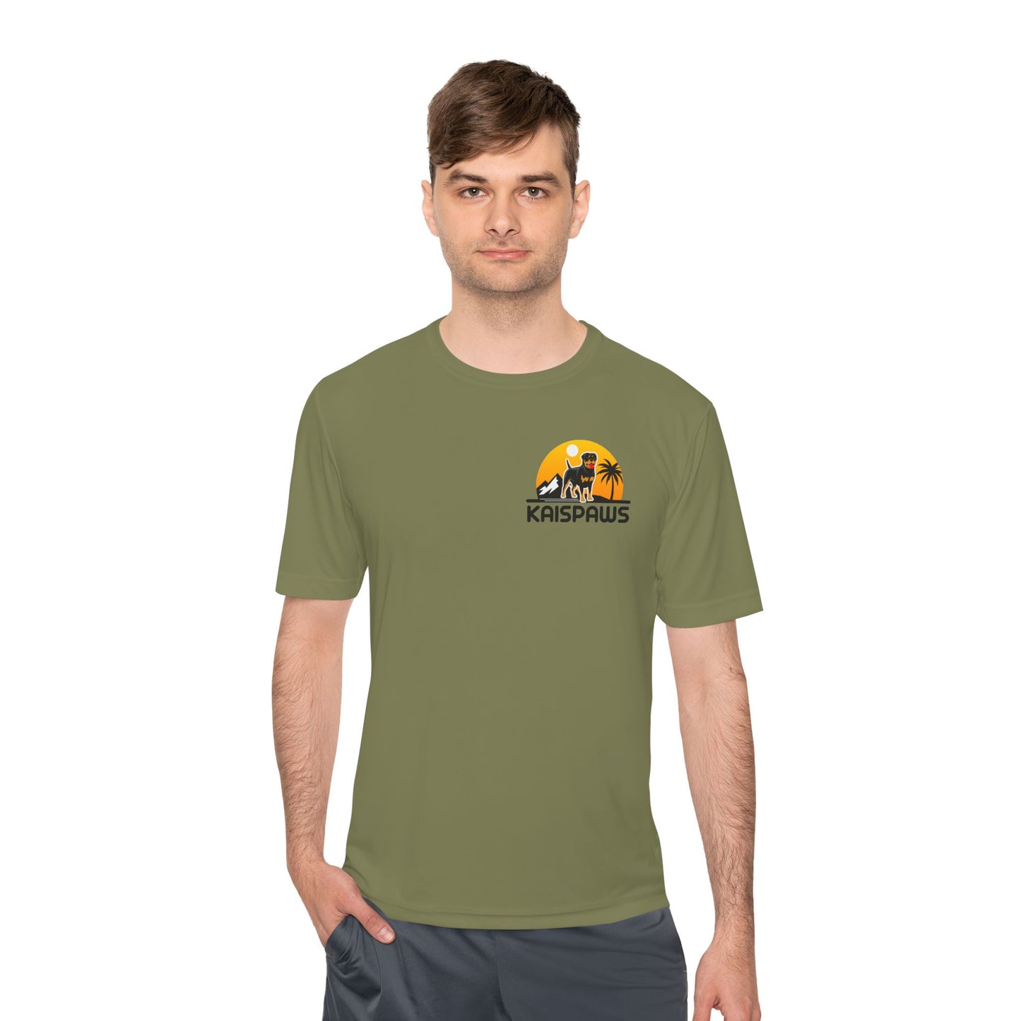 Caution Rottweiler May Lick You to Death Unisex Moisture Wicking Tee