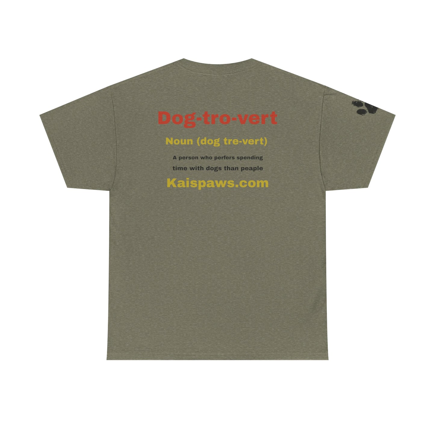Dog Lover women's Heavy Cotton Tee - "Dog-tro-vert" Design