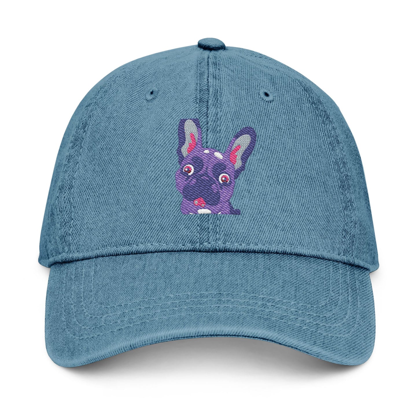 Embroidery French Bulldog Denim Hat - Stylish Cap for Dog Lovers