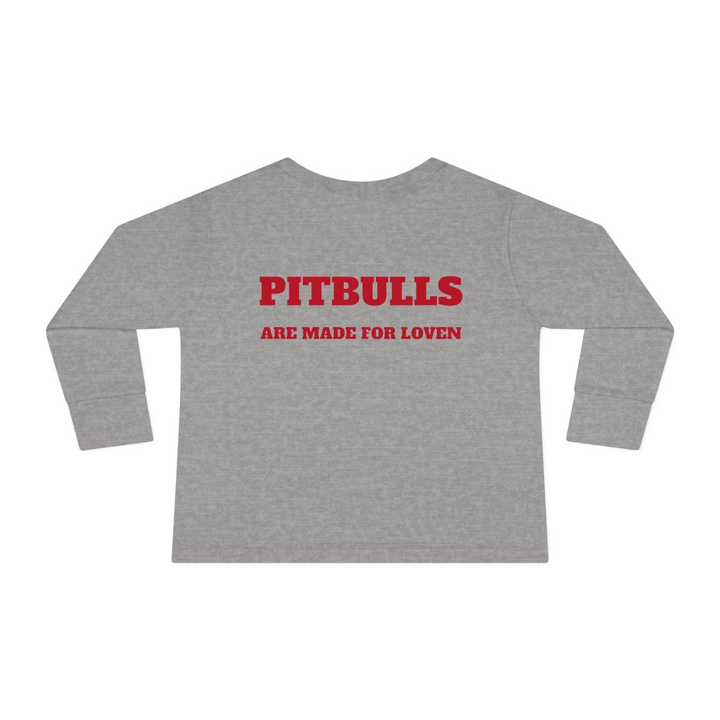 Toddler Long Sleeve Tee with Pitbull Design | Cute Puppy Apparel for Kids, Pet Lover Gift, Birthday Outfit, Animal Lover Tee