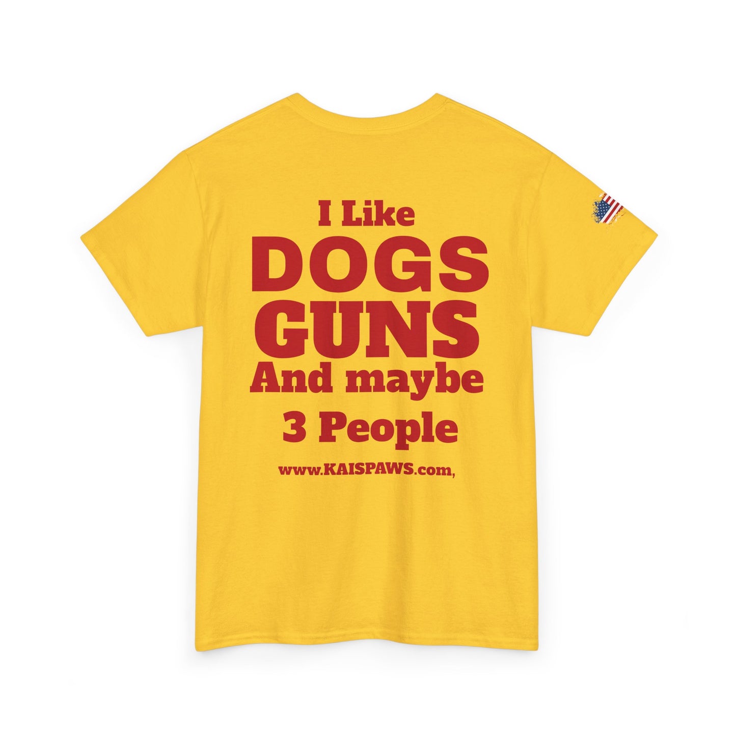 Men's Heavy Cotton Tee with Fun Dog & Gun Quote, Casual Daily Wear, Gift for Dog Lovers, Funny Tee, Comfortable Cotton Shirt