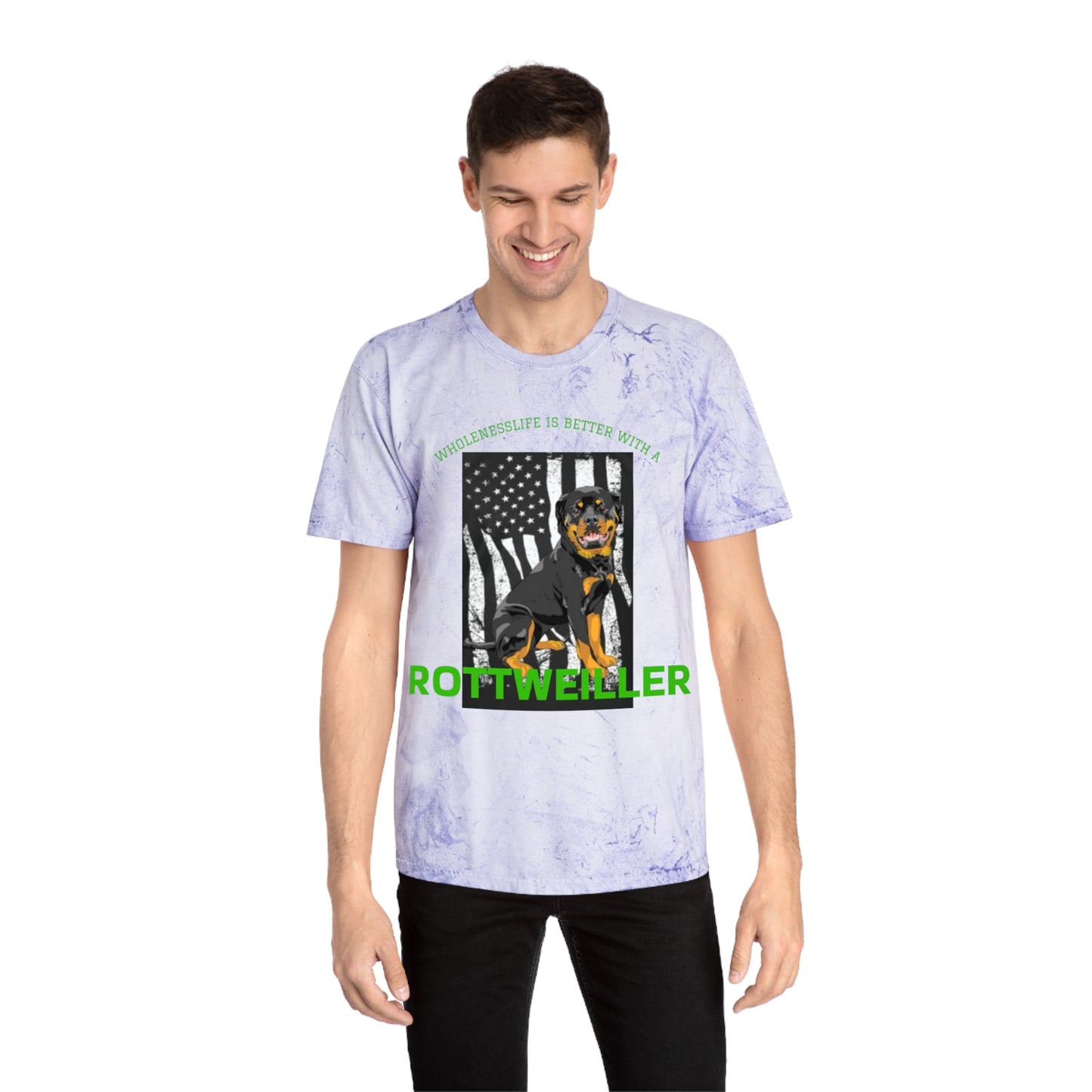 Women's Rottweiler Color Blast T-Shirt - Pet Lover Gift, Dog Dad Shirt, Animal Rescue Support, Unisex Graphic Tee, Pet Adoption Awareness