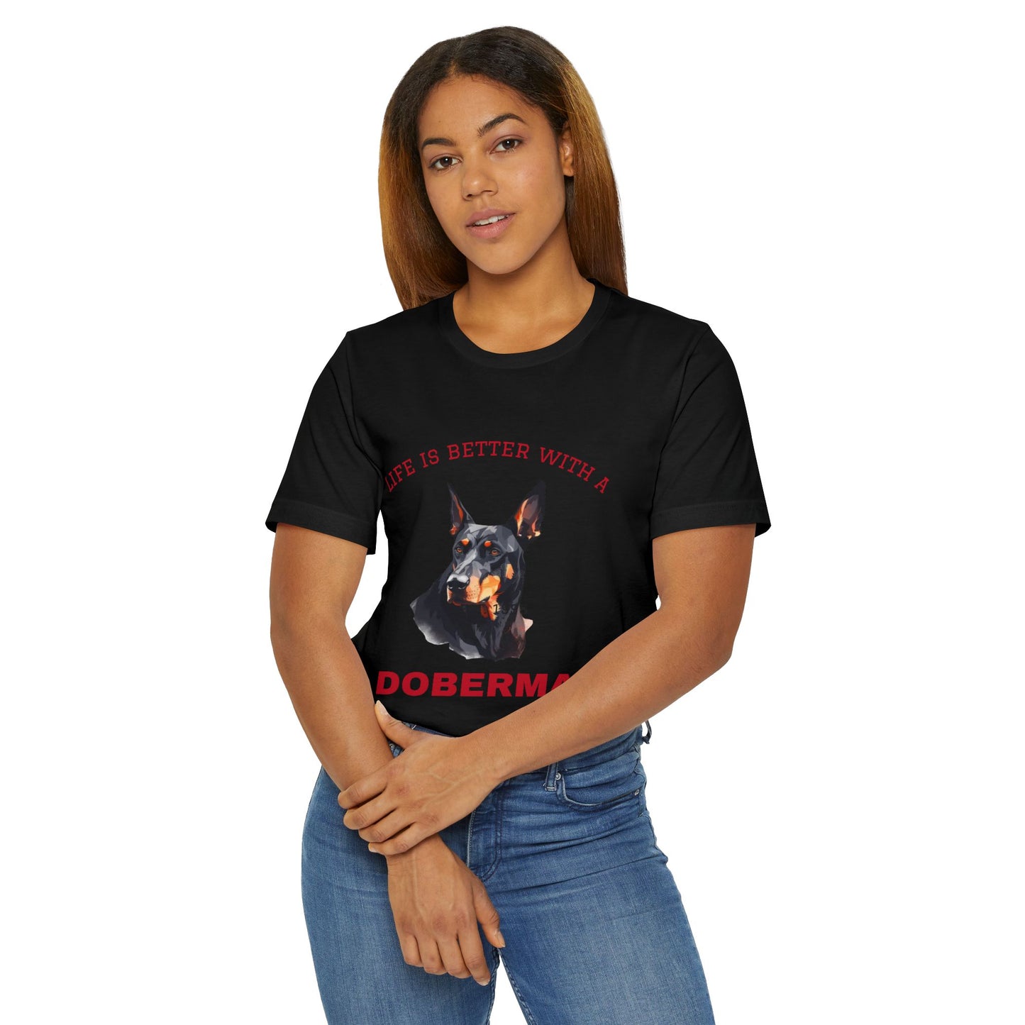 Men's Doberman T-Shirt, Life is Better with a Doberman, Dog Lover Gift, Pet Owner Apparel, Animal Lover Shirt, Birthday Present