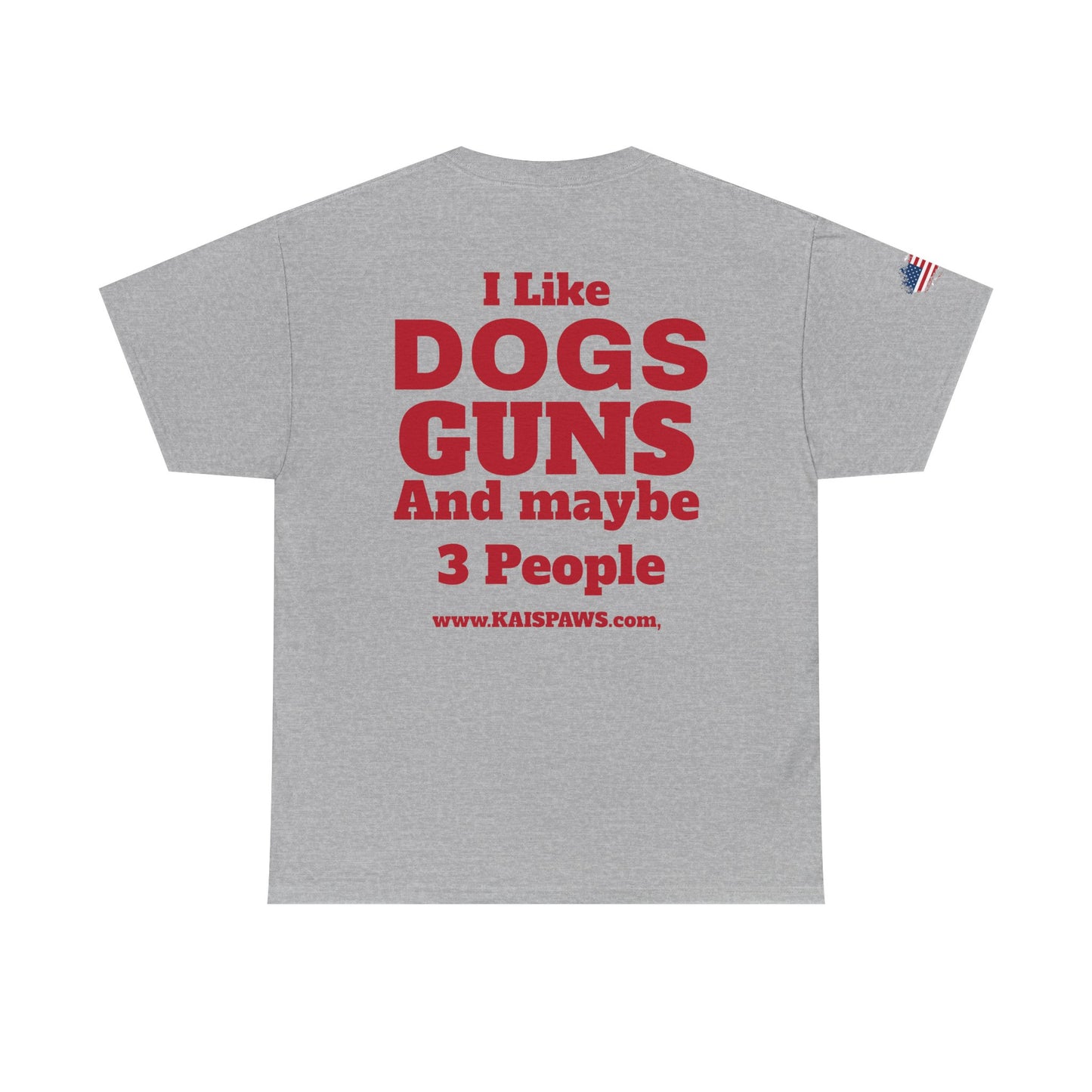 Men's Heavy Cotton Tee with Fun Dog & Gun Quote, Casual Daily Wear, Gift for Dog Lovers, Funny Tee, Comfortable Cotton Shirt