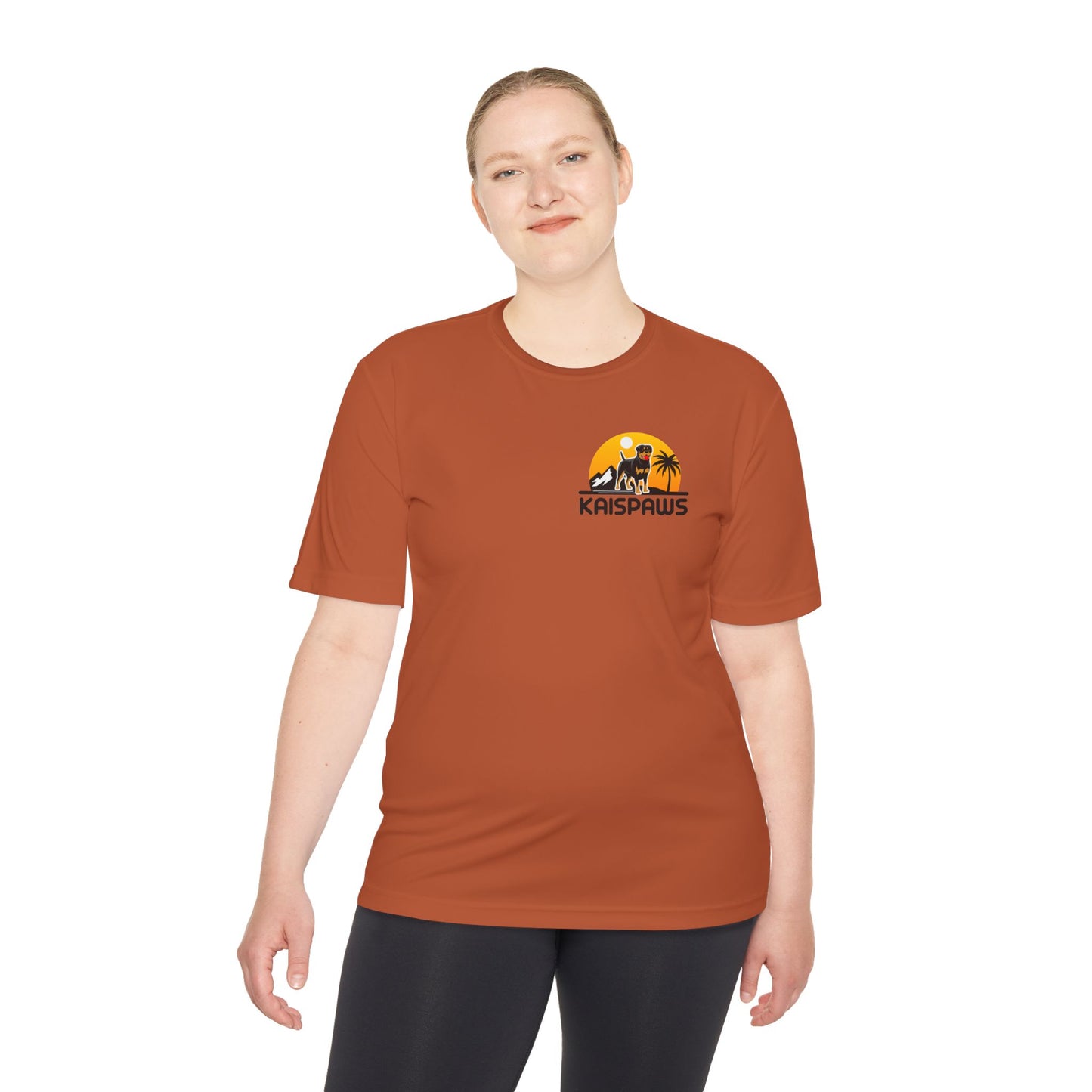 Caution Rottweiler May Lick You to Death Unisex Moisture Wicking Tee