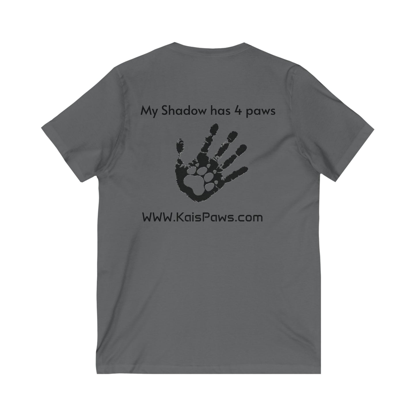 Ladies V-Neck Tee - 'My Shadow has 4 Paws' Pet Lover Shirt