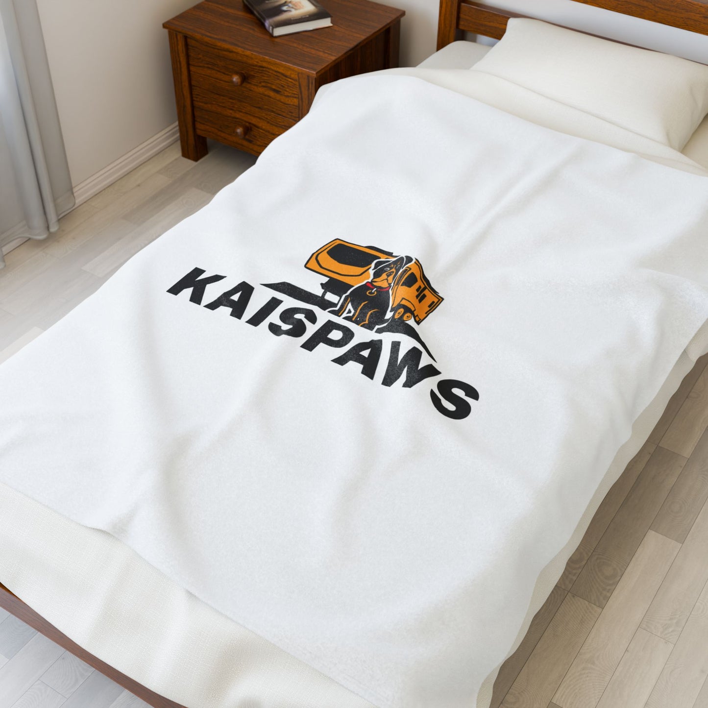 'KaisPaws' RV logo - Velveteen Plush Blanket - Cozy Dog Lover's Blanket