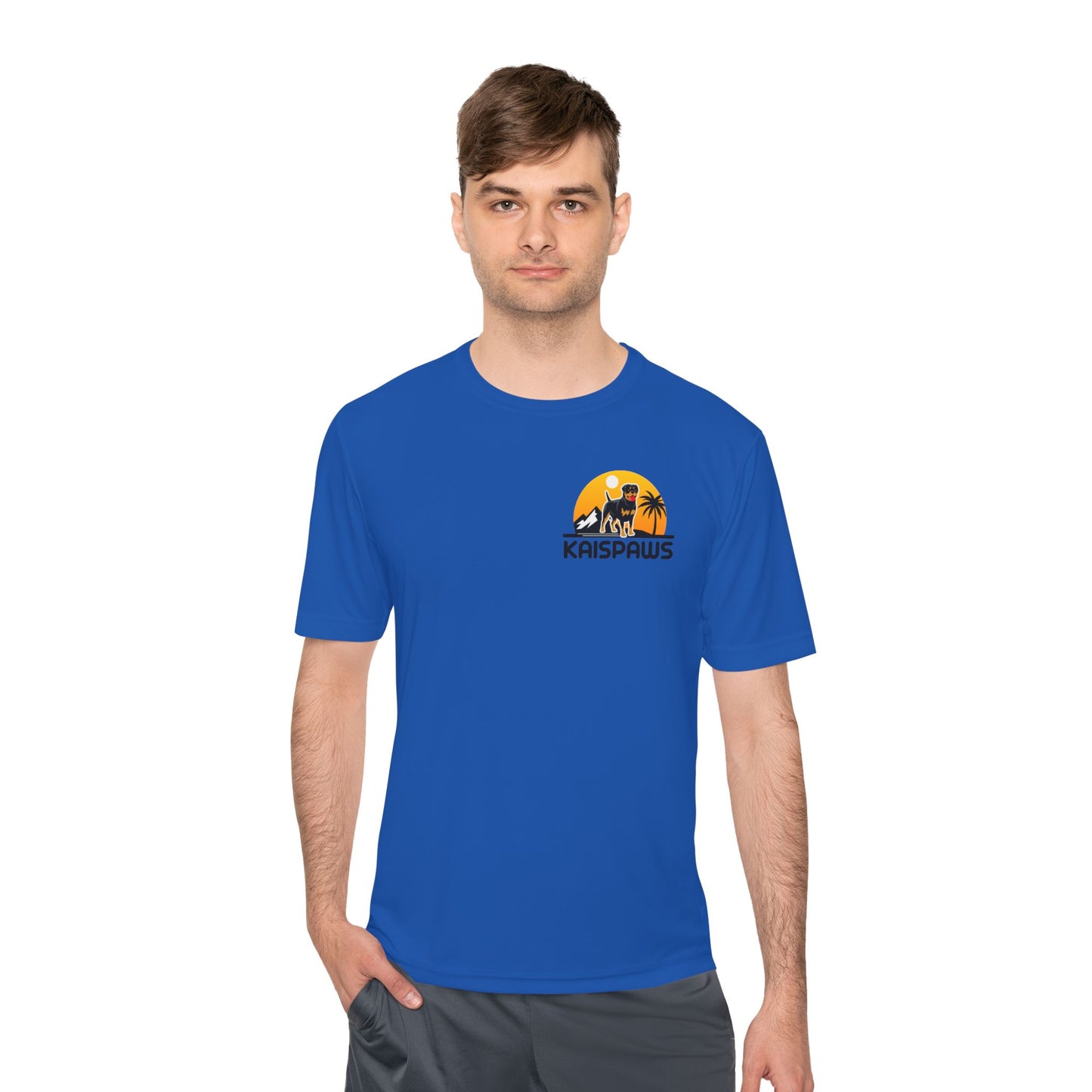 Caution Rottweiler May Lick You to Death Unisex Moisture Wicking Tee