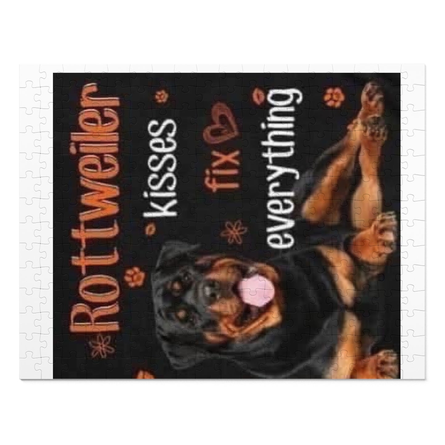 Rottweiler Kisses Jigsaw Puzzle, Dog Lover Gift, Family Game Night Essential, Pet Memorial Keepsake, Puzzle with Tin