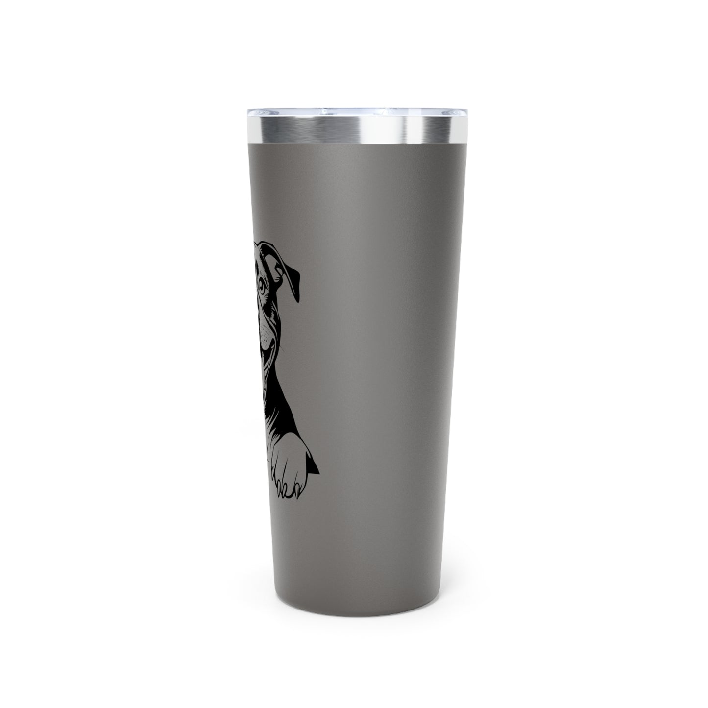 Dog Lover's Copper Vacuum Insulated Tumbler - 22oz with Pit Bull Design
