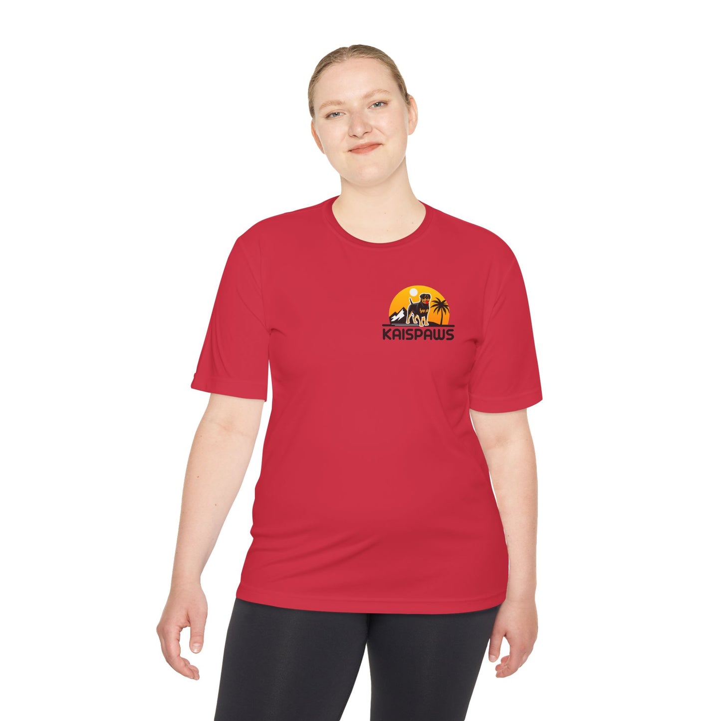Caution Rottweiler May Lick You to Death Unisex Moisture Wicking Tee