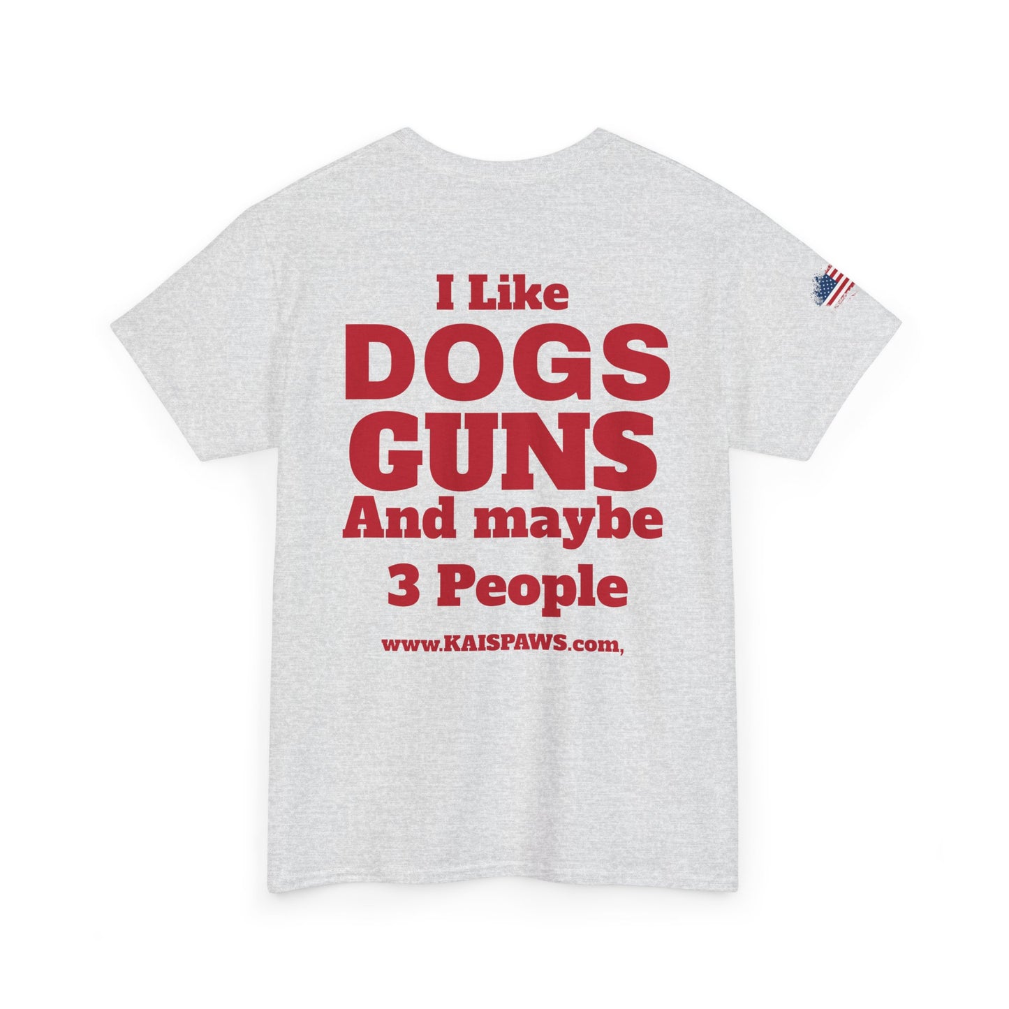 Men's Heavy Cotton Tee with Fun Dog & Gun Quote, Casual Daily Wear, Gift for Dog Lovers, Funny Tee, Comfortable Cotton Shirt