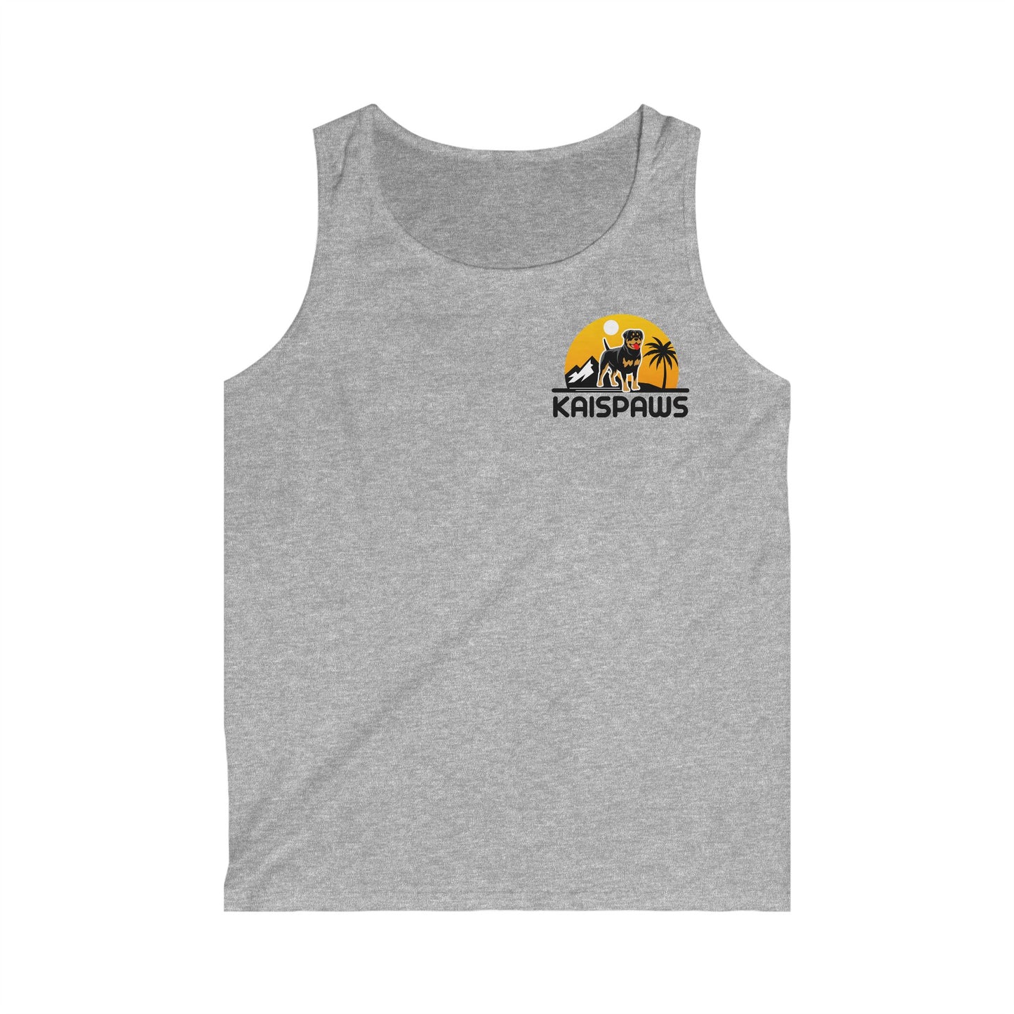 Tank Top with Kiss My Rottie Logo and Kai's Paws Logo - Men's Softstyle