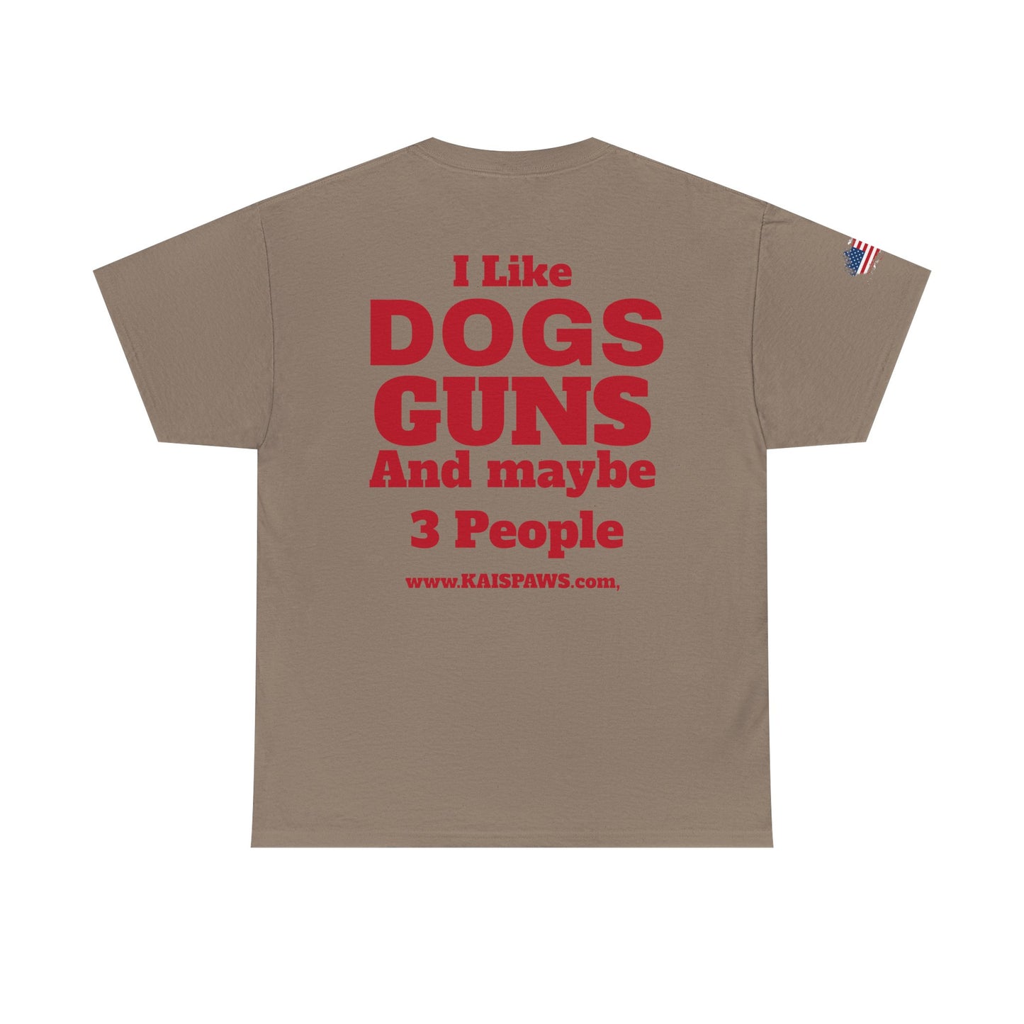 Men's Heavy Cotton Tee with Fun Dog & Gun Quote, Casual Daily Wear, Gift for Dog Lovers, Funny Tee, Comfortable Cotton Shirt