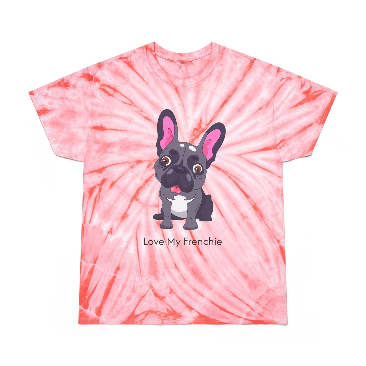 Love My Frenchie Tie-Dye Tee - Bright Yellow Cyclone Design for Dog Lovers