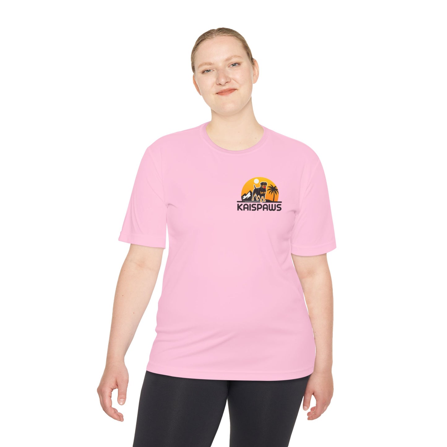 Caution Rottweiler May Lick You to Death Unisex Moisture Wicking Tee