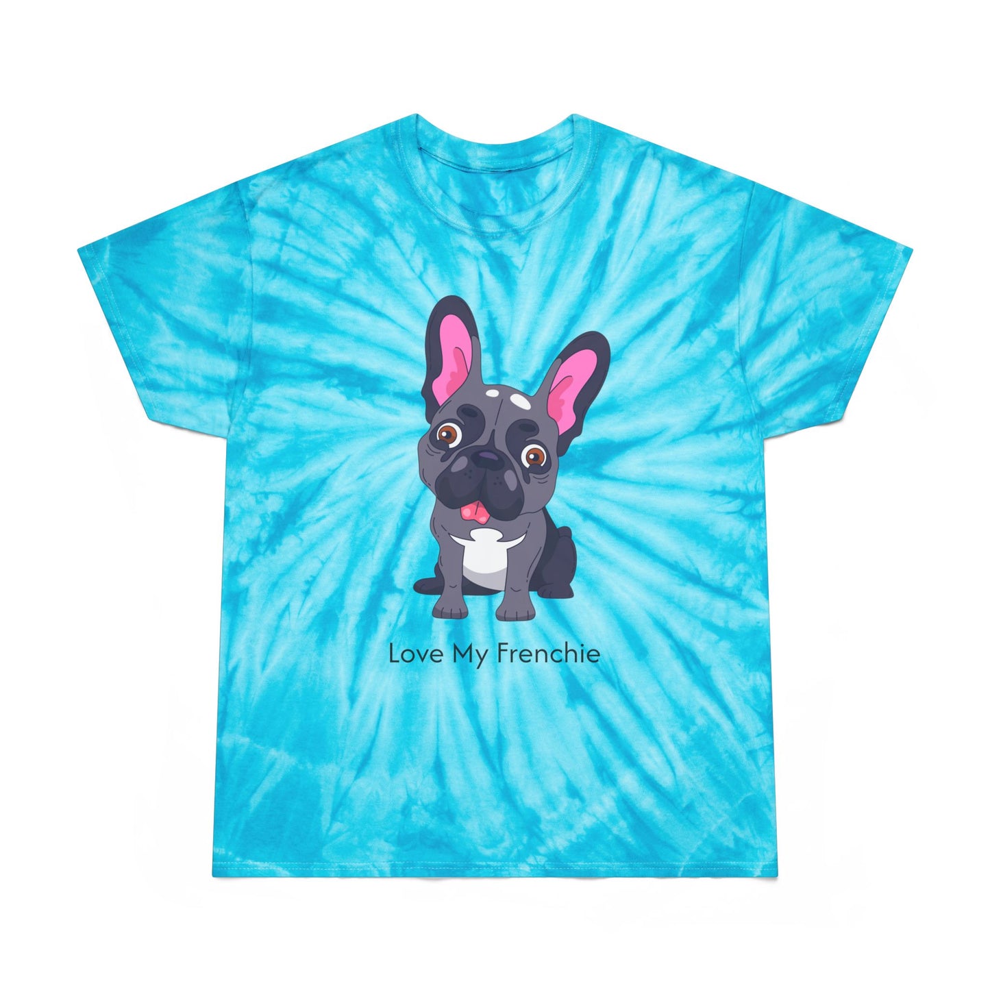 Love My Frenchie Tie-Dye Tee - Bright Yellow Cyclone Design for Dog Lovers