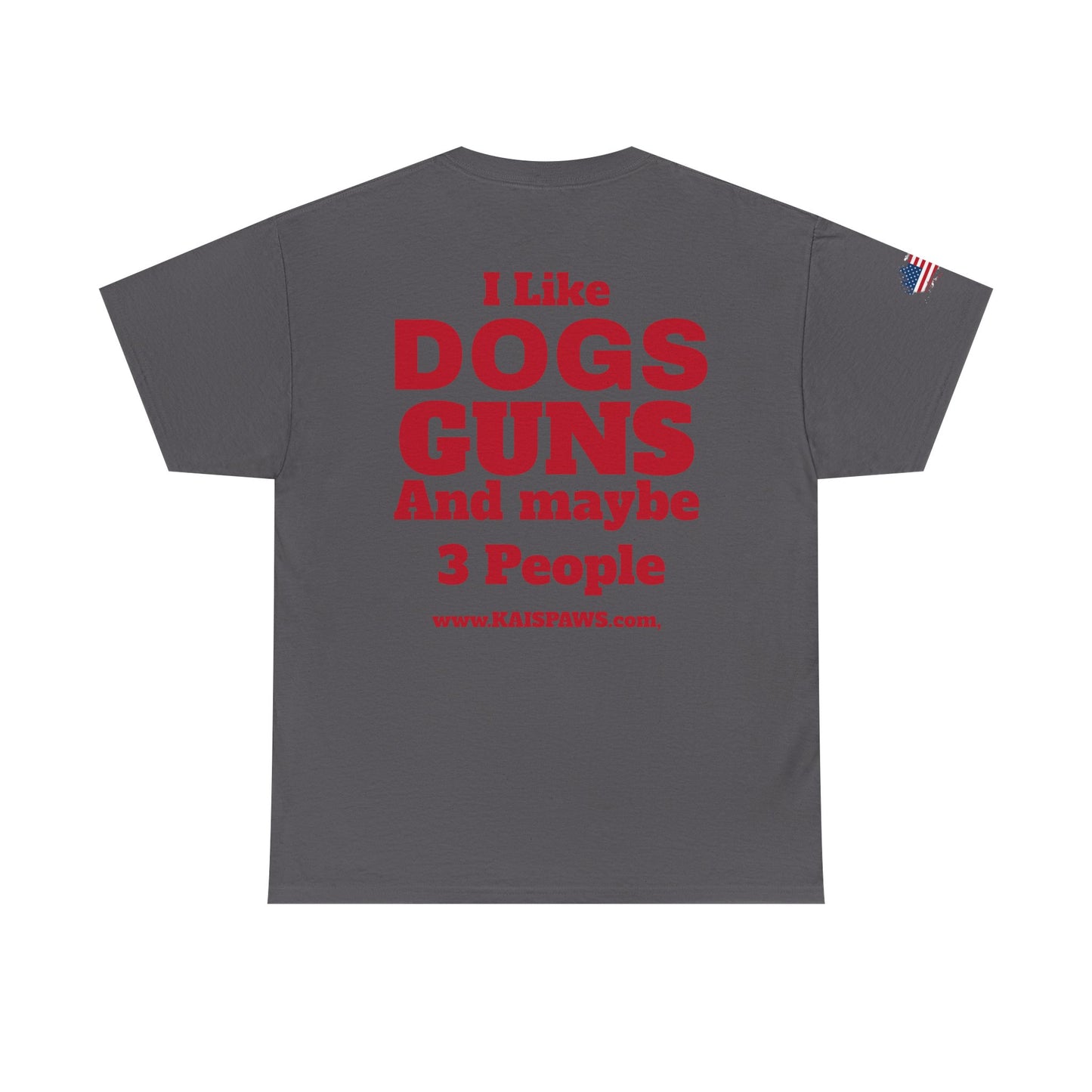Men's Heavy Cotton Tee with Fun Dog & Gun Quote, Casual Daily Wear, Gift for Dog Lovers, Funny Tee, Comfortable Cotton Shirt