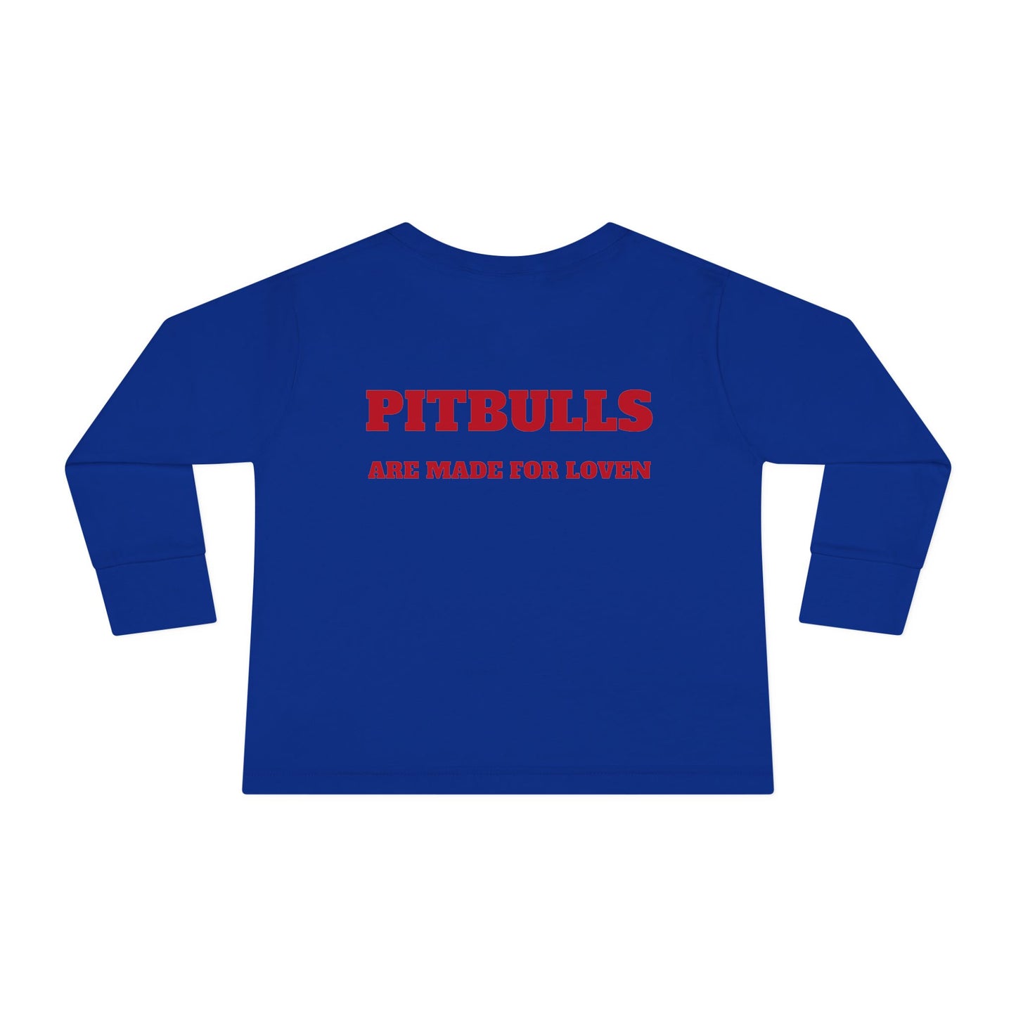 Toddler Long Sleeve Tee with Pitbull Design | Cute Puppy Apparel for Kids, Pet Lover Gift, Birthday Outfit, Animal Lover Tee