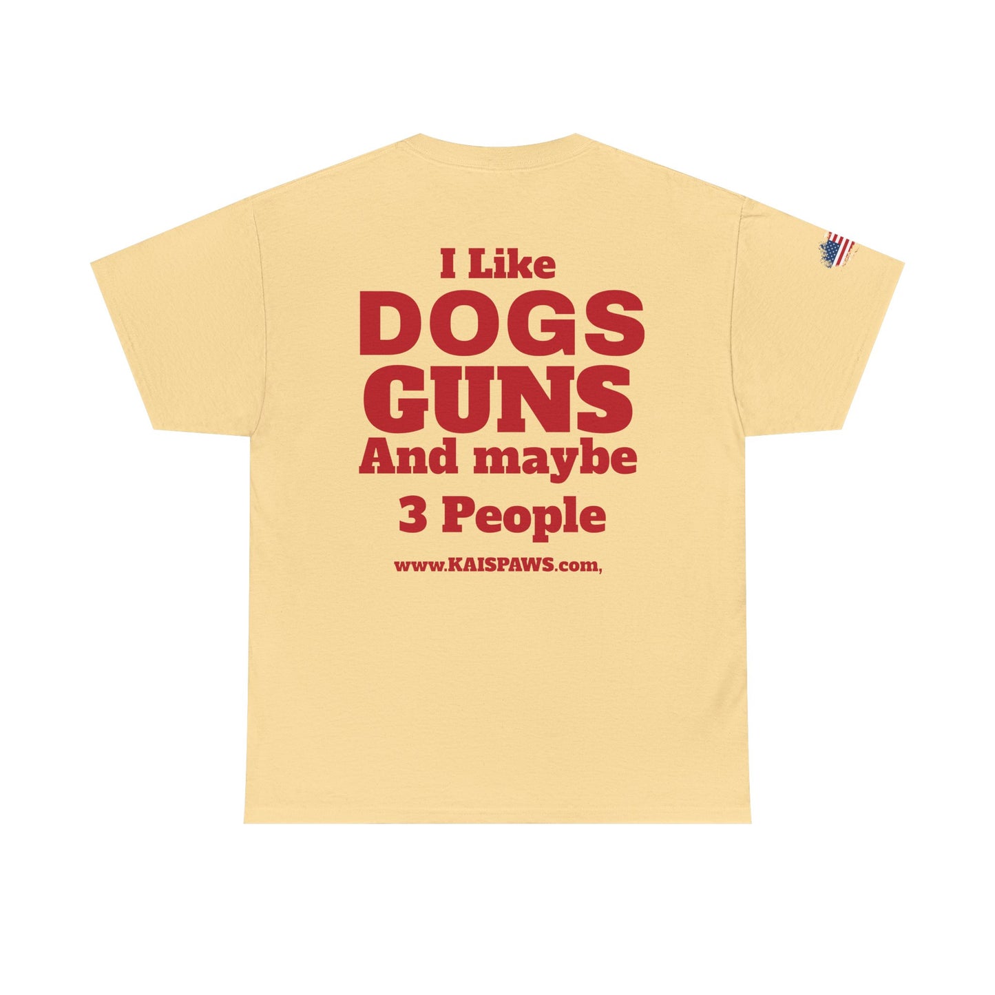 Men's Heavy Cotton Tee with Fun Dog & Gun Quote, Casual Daily Wear, Gift for Dog Lovers, Funny Tee, Comfortable Cotton Shirt
