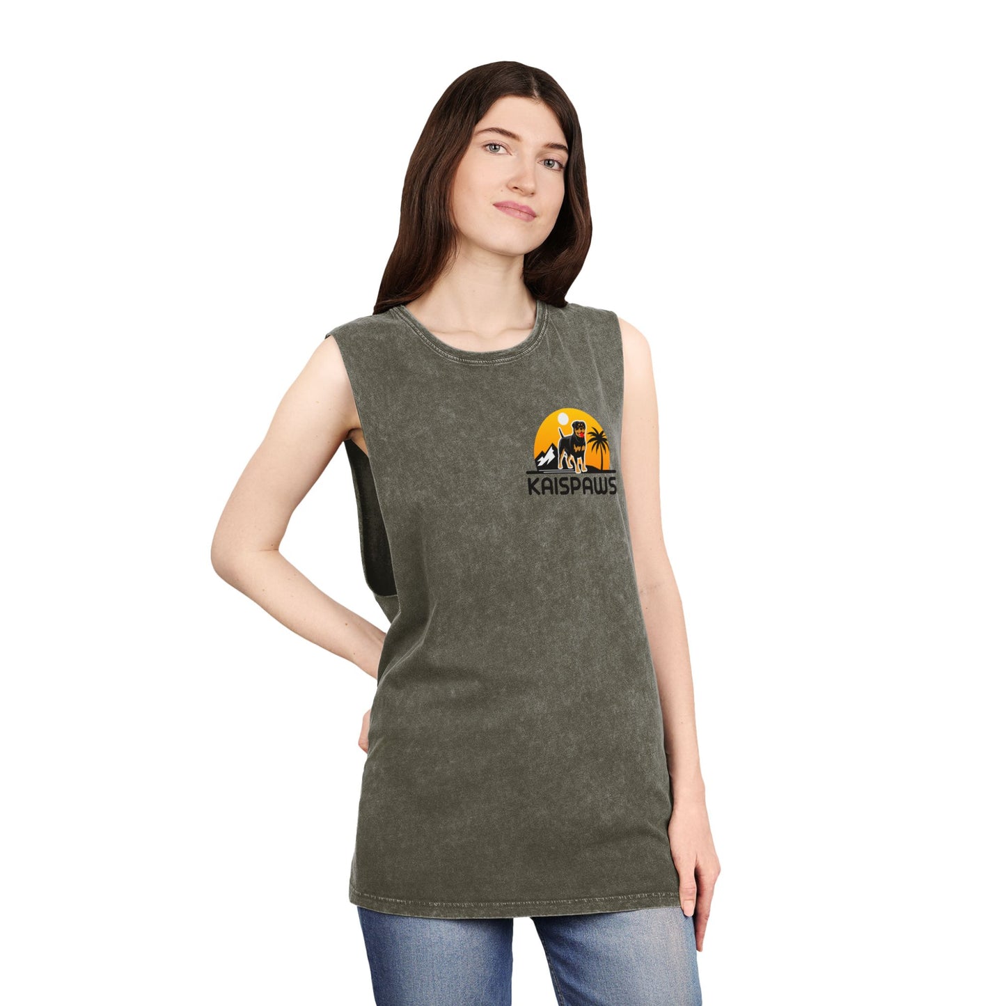 Men's & Ladies Stonewash Tank Top – 'KAISPAWS & RV' logo