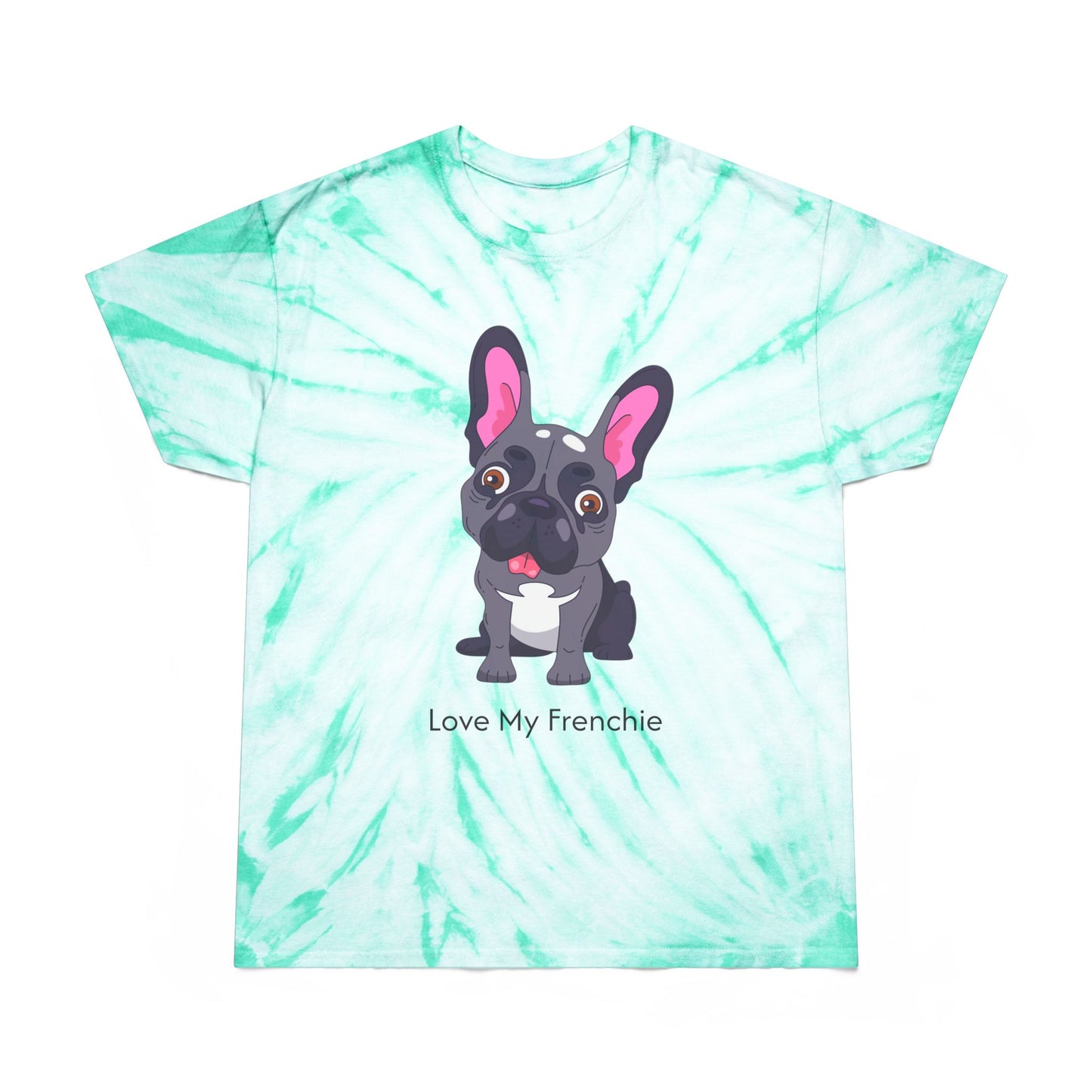 Love My Frenchie Tie-Dye Tee - Bright Yellow Cyclone Design for Dog Lovers