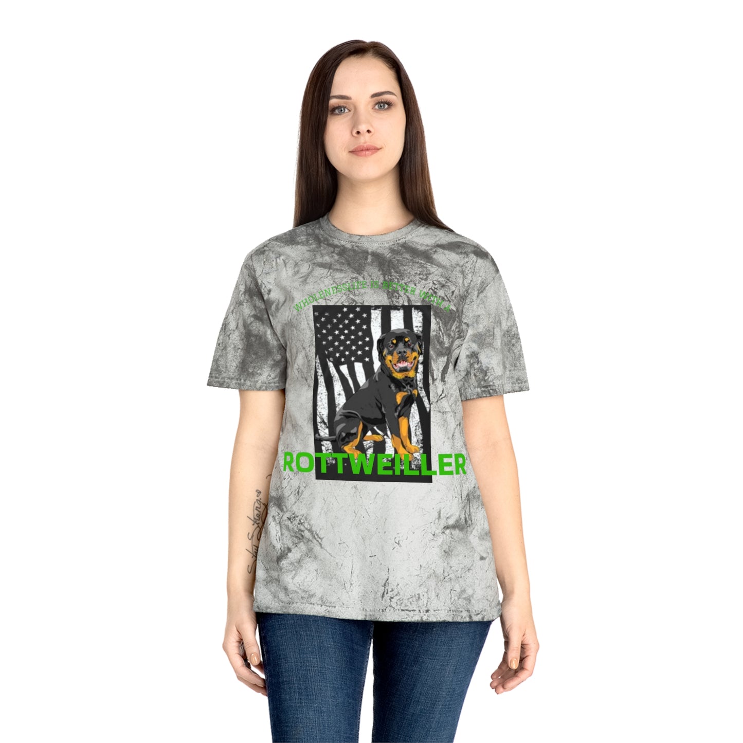 Women's Rottweiler Color Blast T-Shirt - Pet Lover Gift, Dog Dad Shirt, Animal Rescue Support, Unisex Graphic Tee, Pet Adoption Awareness