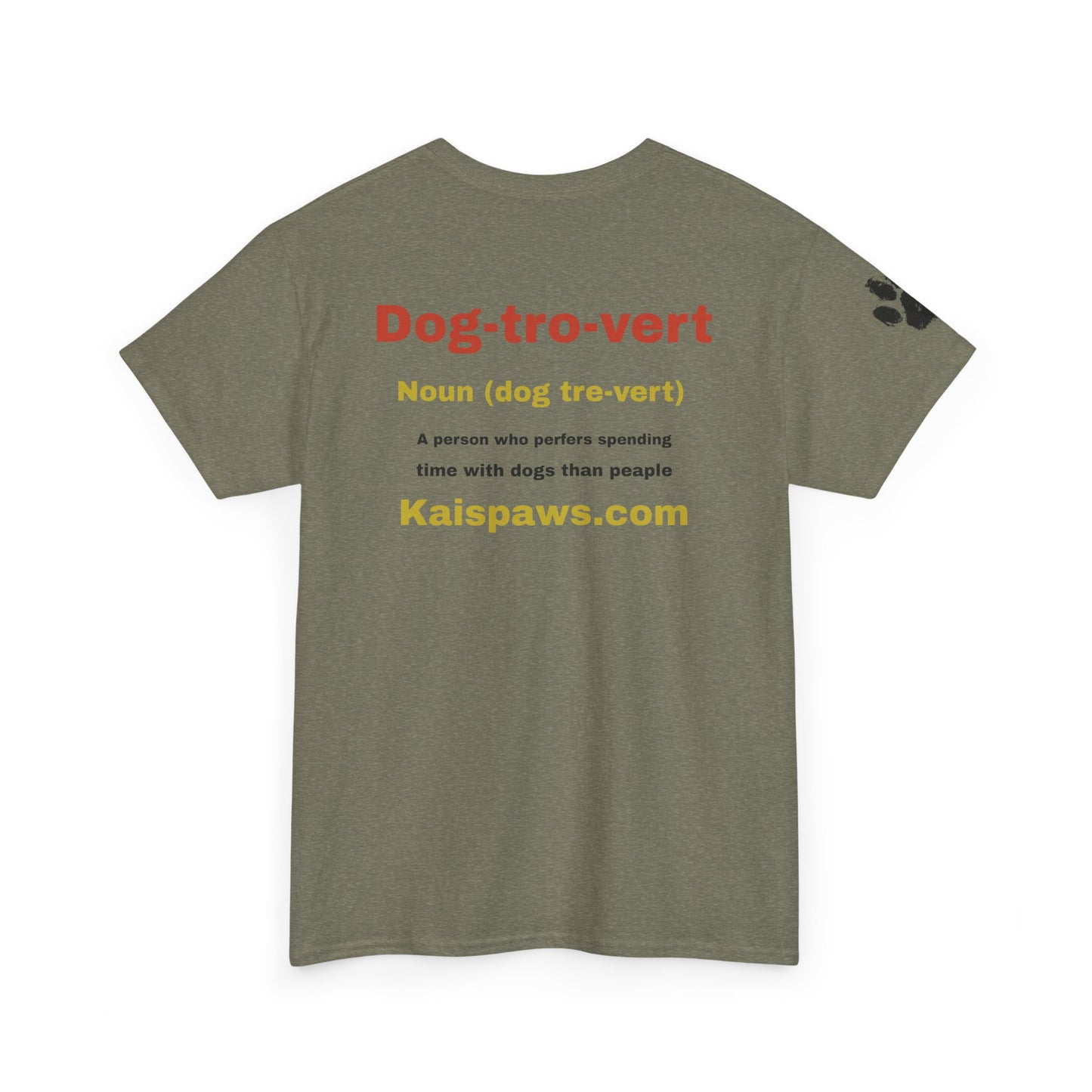 Dog Lover women's Heavy Cotton Tee - "Dog-tro-vert" Design