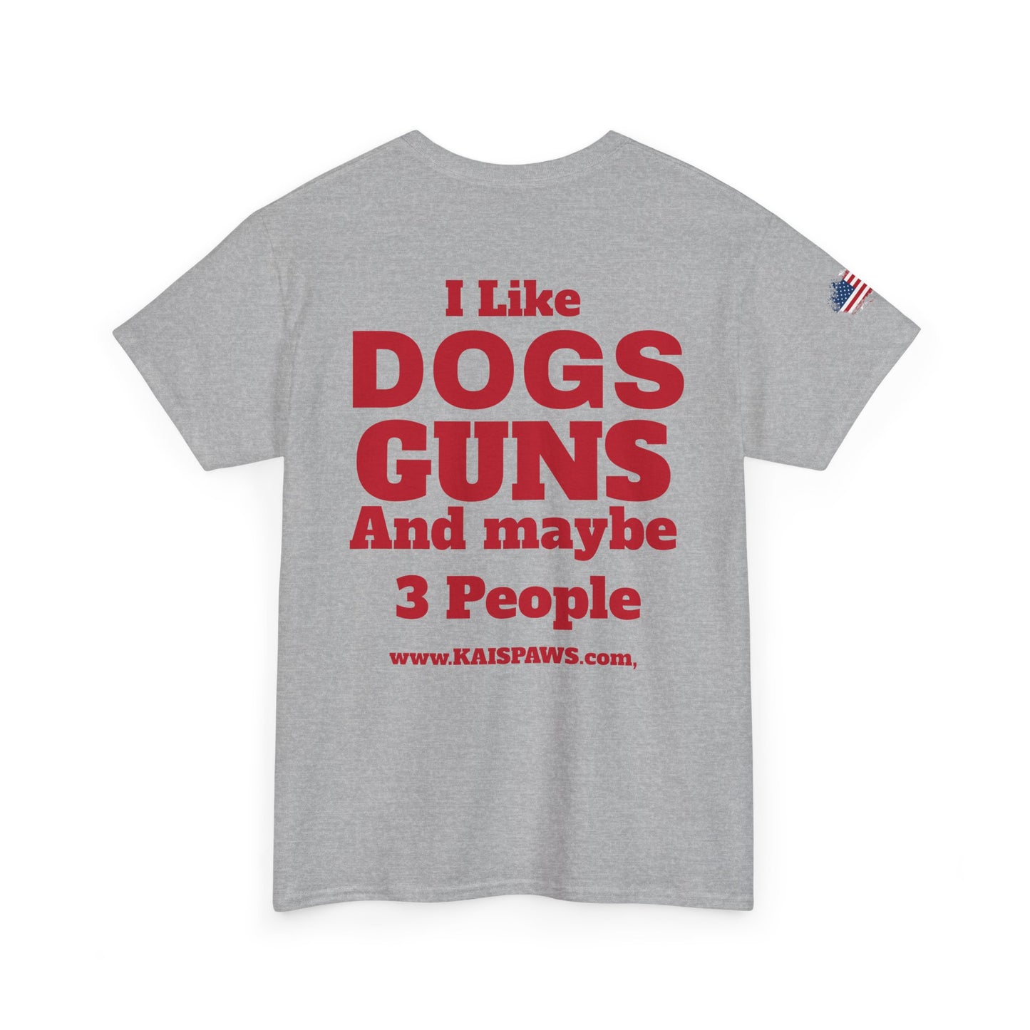 Men's Heavy Cotton Tee with Fun Dog & Gun Quote, Casual Daily Wear, Gift for Dog Lovers, Funny Tee, Comfortable Cotton Shirt