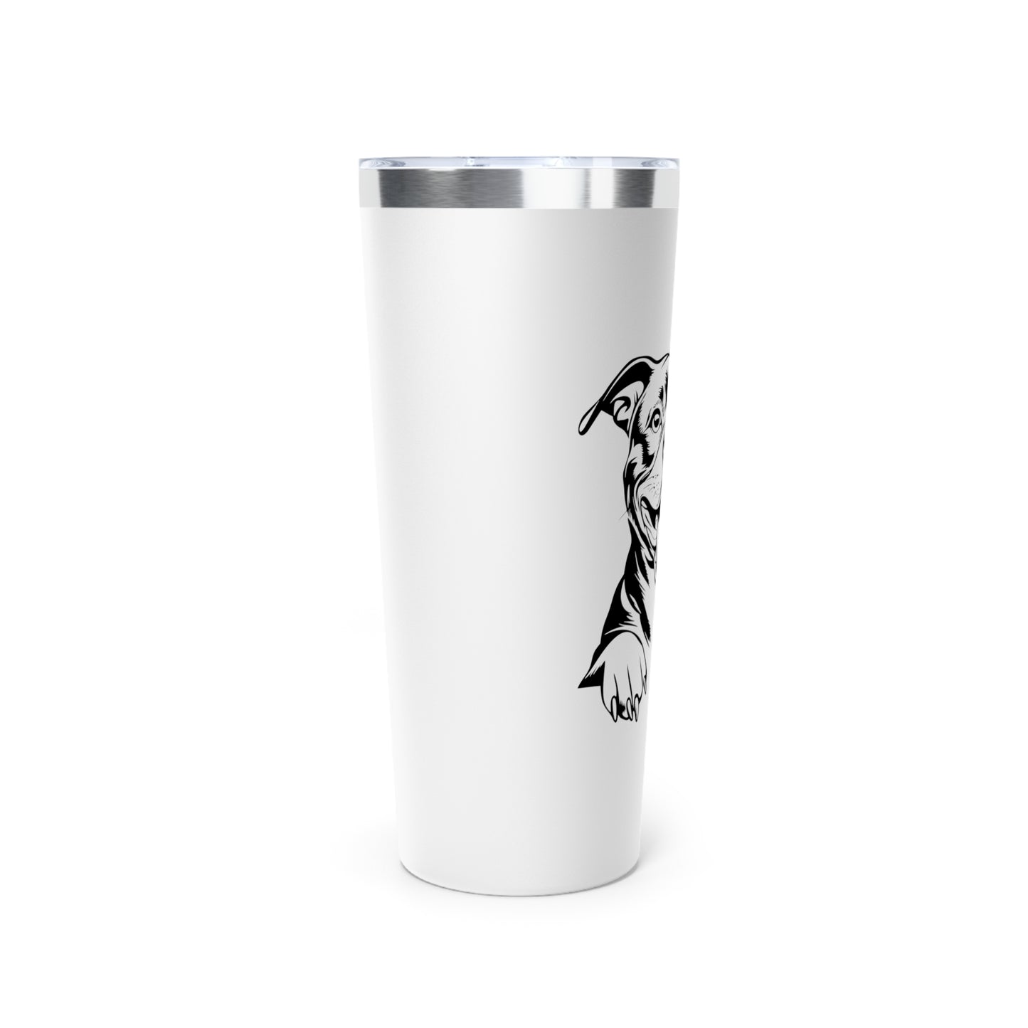 Dog Lover's Copper Vacuum Insulated Tumbler - 22oz with Pit Bull Design