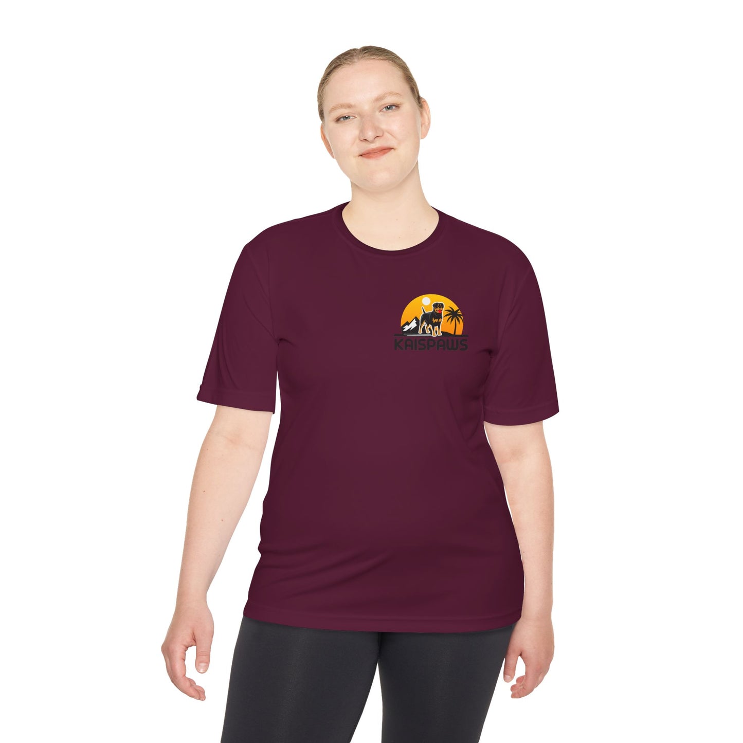 Caution Rottweiler May Lick You to Death Unisex Moisture Wicking Tee